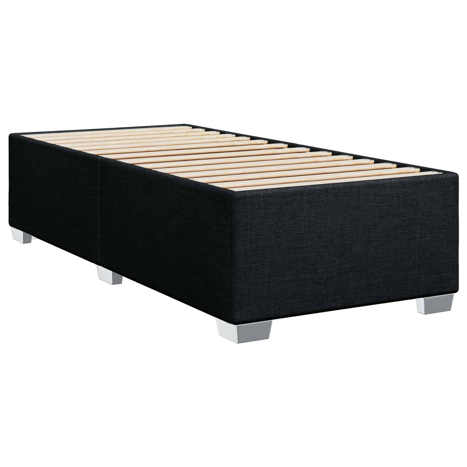 vidaXL Boxspringbett mit Matratze Schwarz 90 x 190 cm Stoff