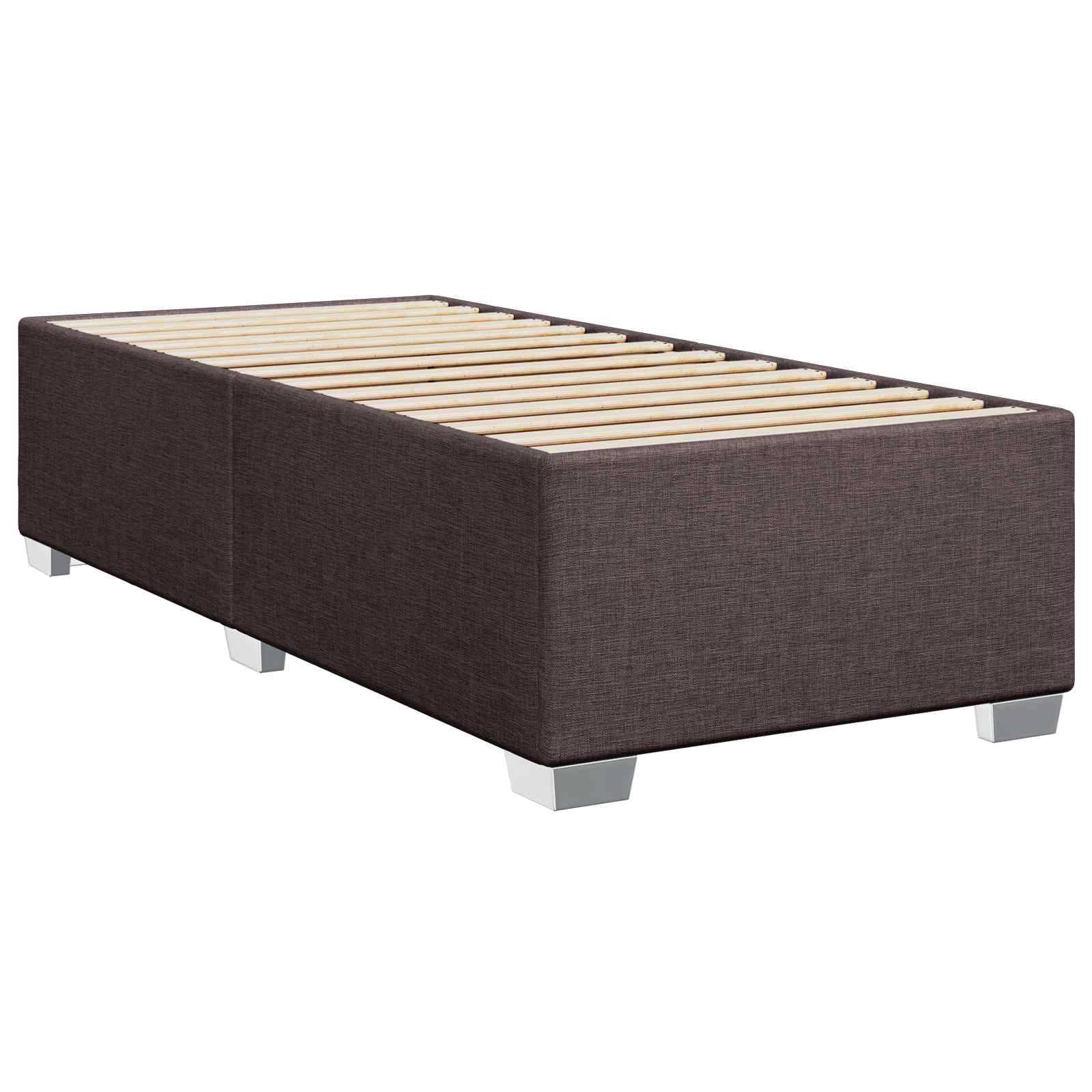 vidaXL Boxspringbett mit Matratze Dunkelbraun 100 x 200 cm Stoff