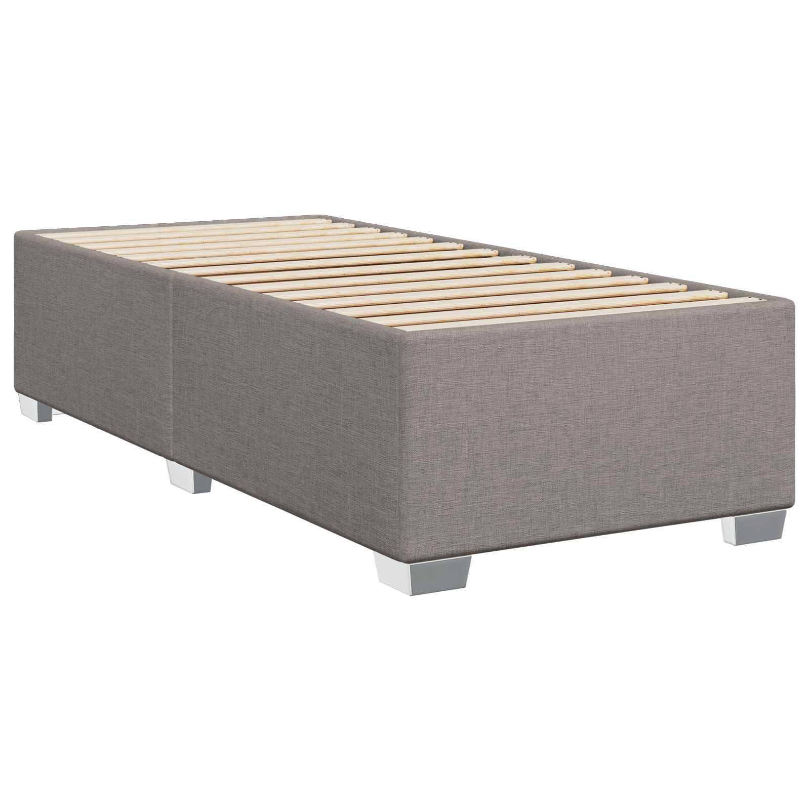 vidaXL Boxspringbett mit Matratze mit Kopfteil Taupe 90 x 190 cm Stoff