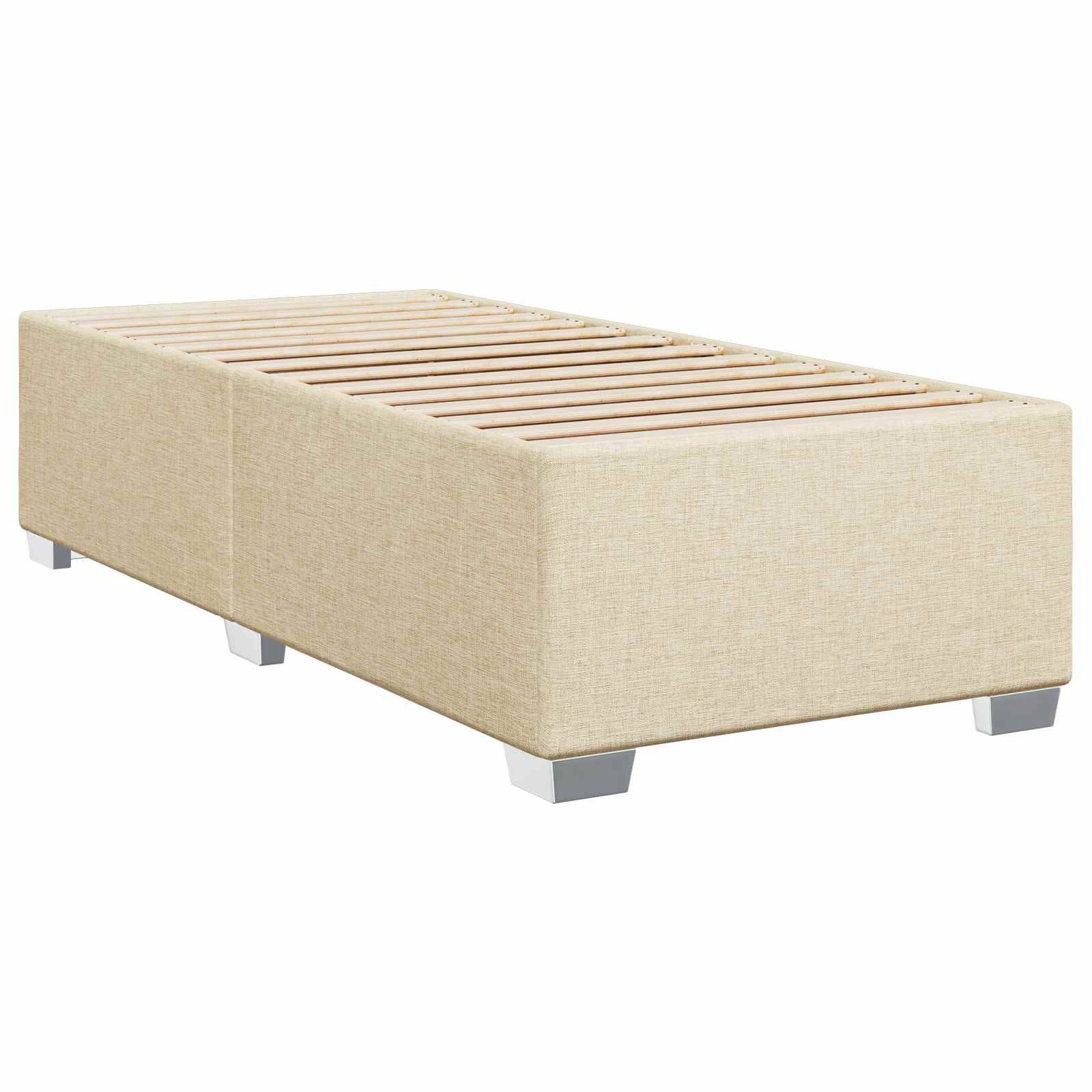 vidaXL Boxspringbett mit Matratze mit Kopfteil Creme 90 x 200 cm Stoff