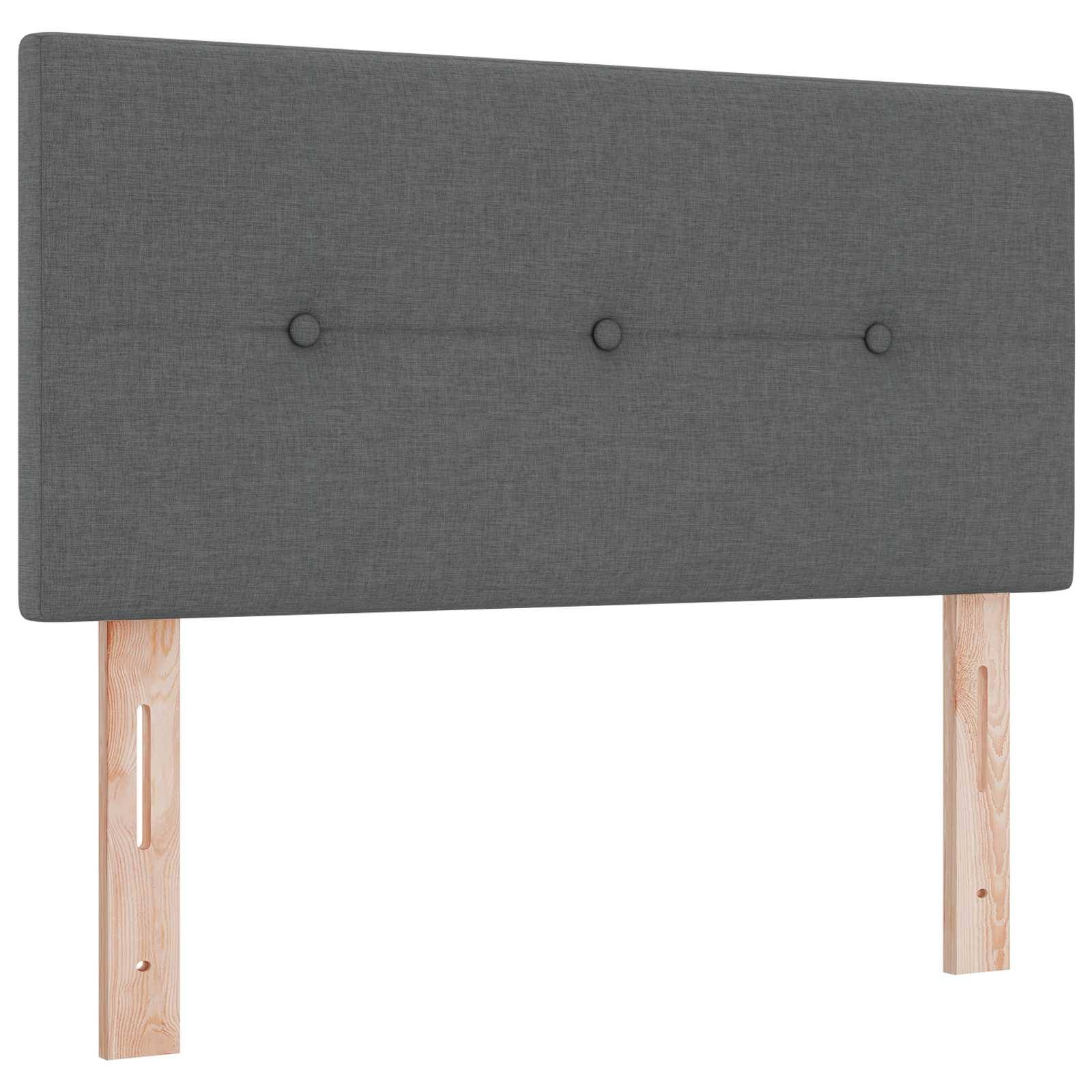 vidaXL Boxspringbett mit Matratze Dunkelgrau 80 x 200 cm Stoff