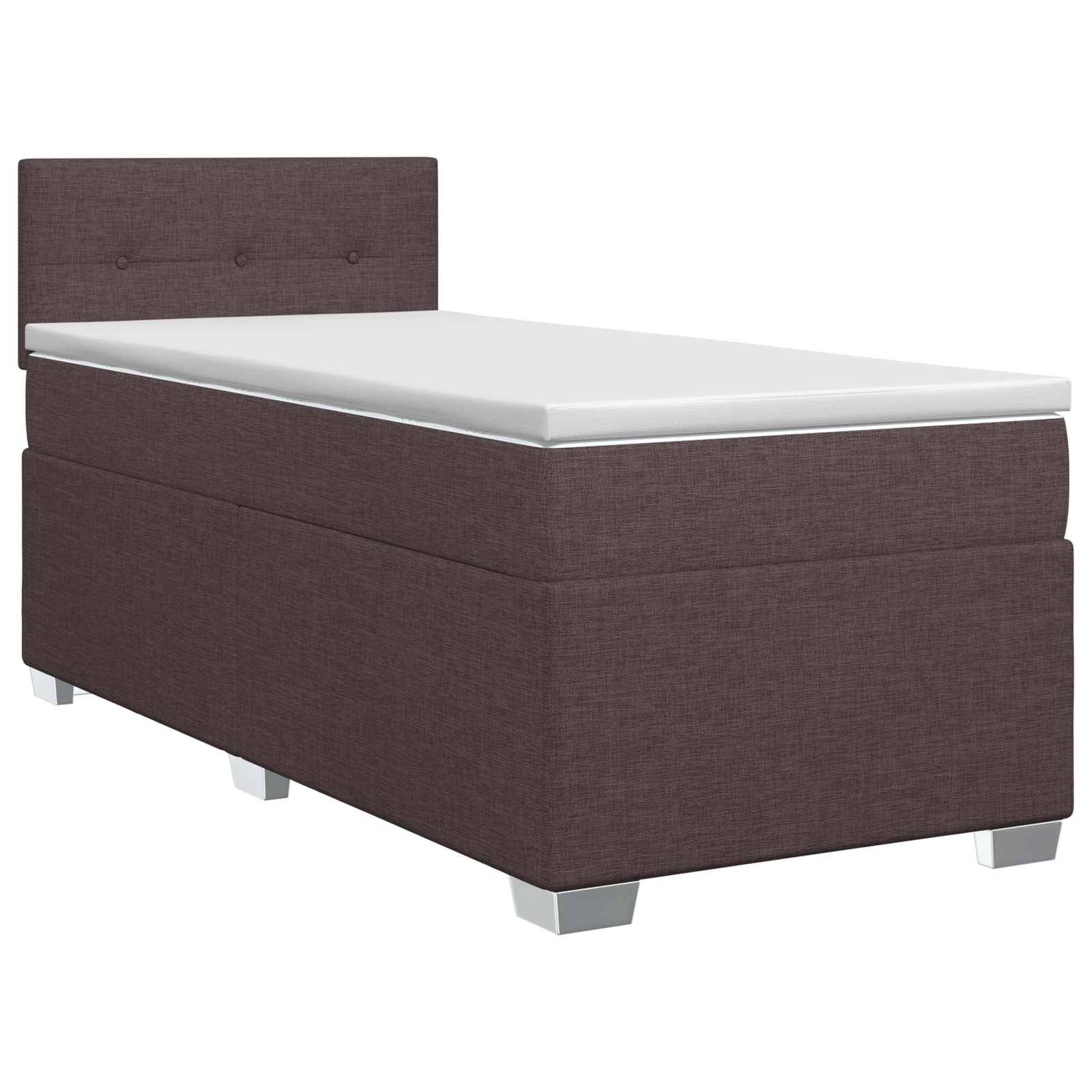 vidaXL Boxspringbett mit Matratze Dunkelbraun 90 x 200 cm Stoff