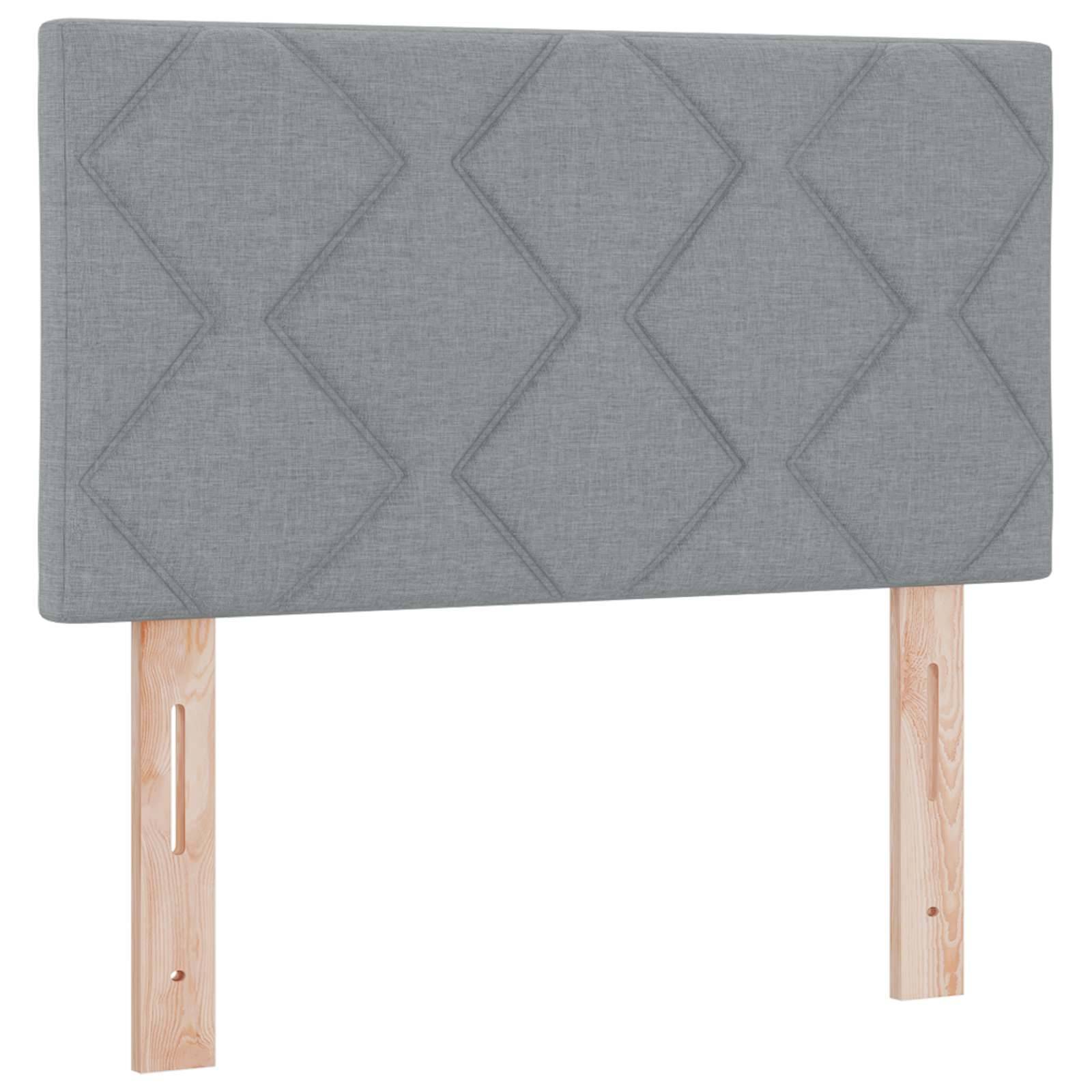 vidaXL Boxspringbett mit Matratze Hellgrau 90 x 200 cm Stoff