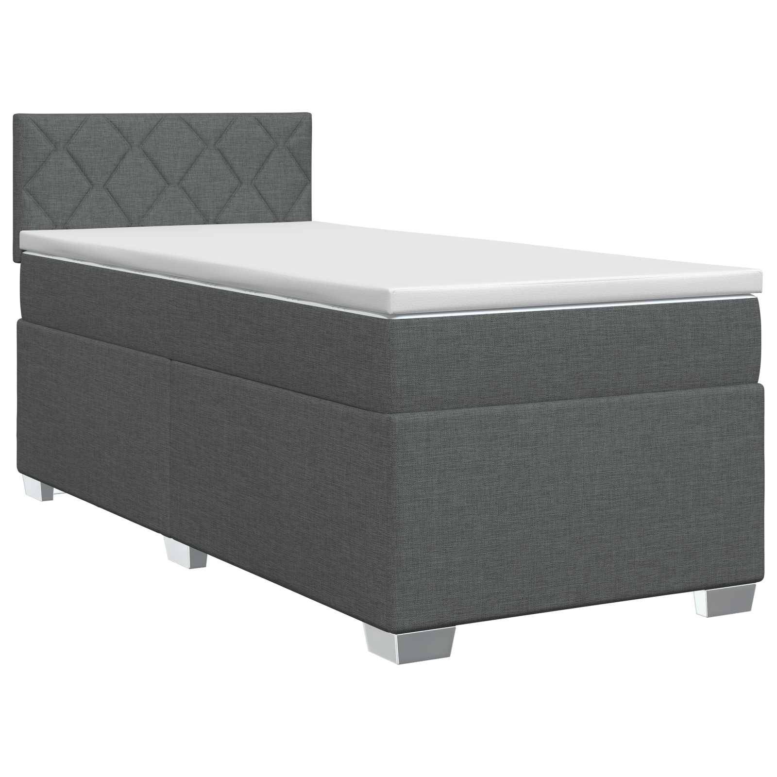 vidaXL Boxspringbett mit Matratze Dunkelgrau 80 x 200 cm Stoff