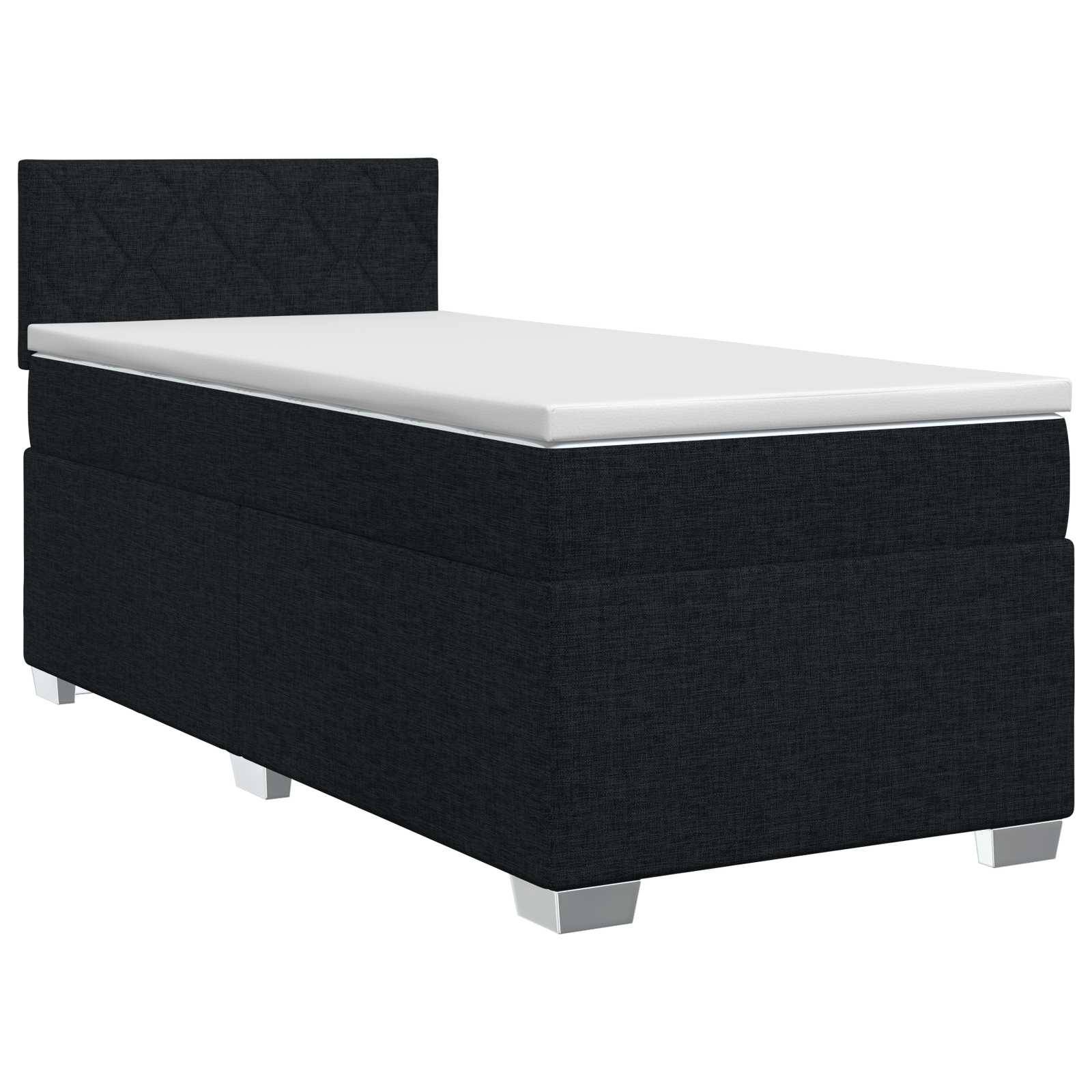 vidaXL Boxspringbett mit Matratze Schwarz 90 x 200 cm Stoff