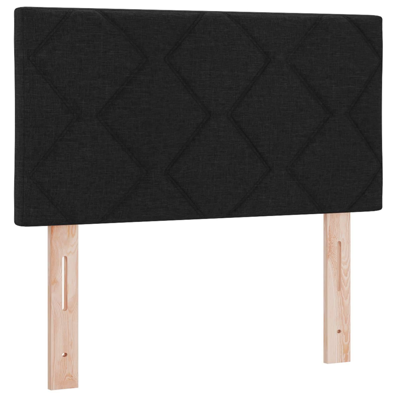 vidaXL Boxspringbett mit Matratze Schwarz 90 x 190 cm Stoff
