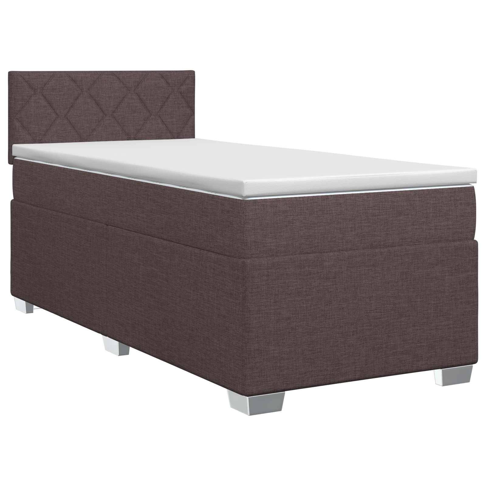 vidaXL Boxspringbett mit Matratze Dunkelbraun 90 x 190 cm Stoff