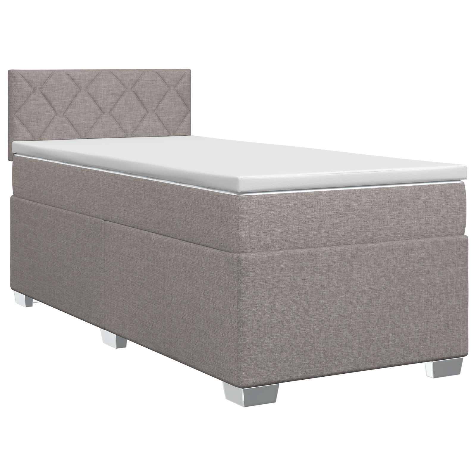 vidaXL Boxspringbett mit Matratze Taupe 100 x 200 cm Stoff