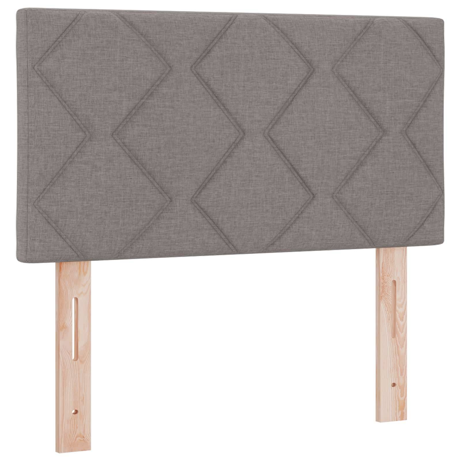 vidaXL Boxspringbett mit Matratze mit Kopfteil Taupe 80 x 200 cm Stoff
