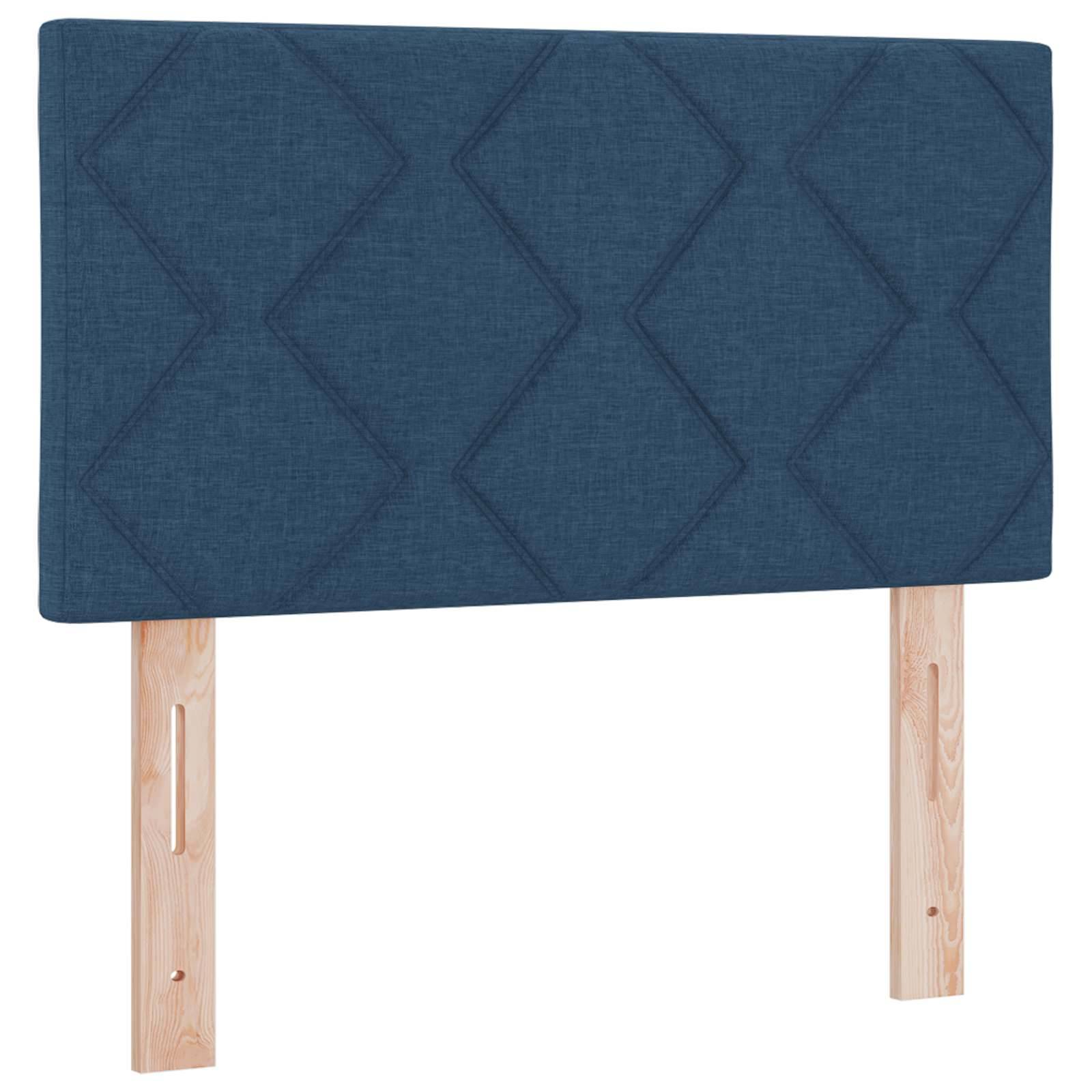 vidaXL Boxspringbett mit Matratze mit Kopfteil Blau 80 x 200 cm Stoff