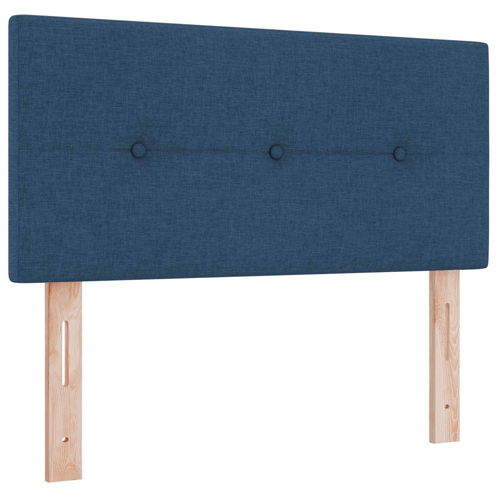 vidaXL Ottoman-Bett mit Matratze und LED Blau 90 x 190 cm Stoff