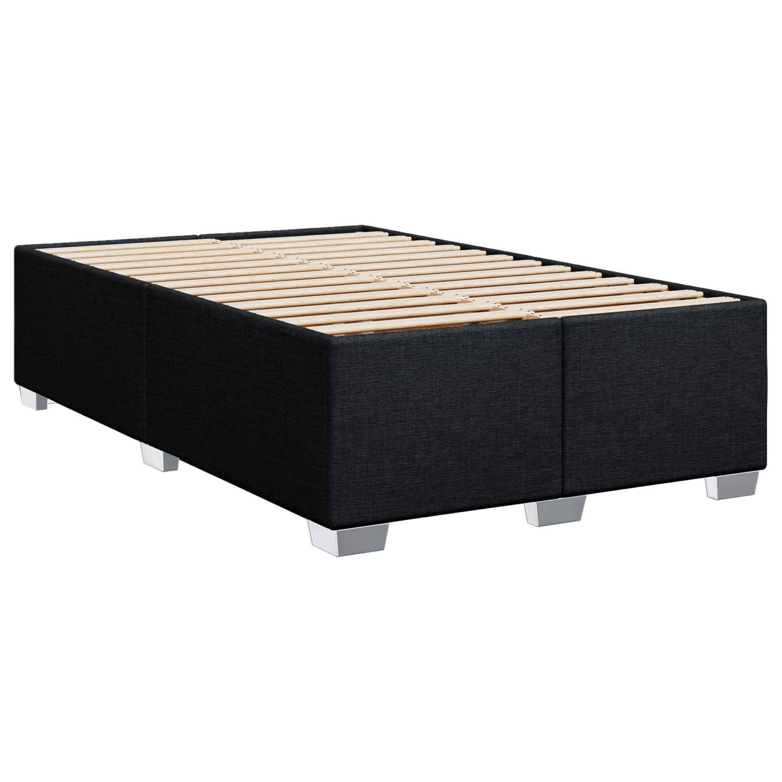 vidaXL Boxspringbett mit Matratze und LED Schwarz 120 x 200 cm Stoff