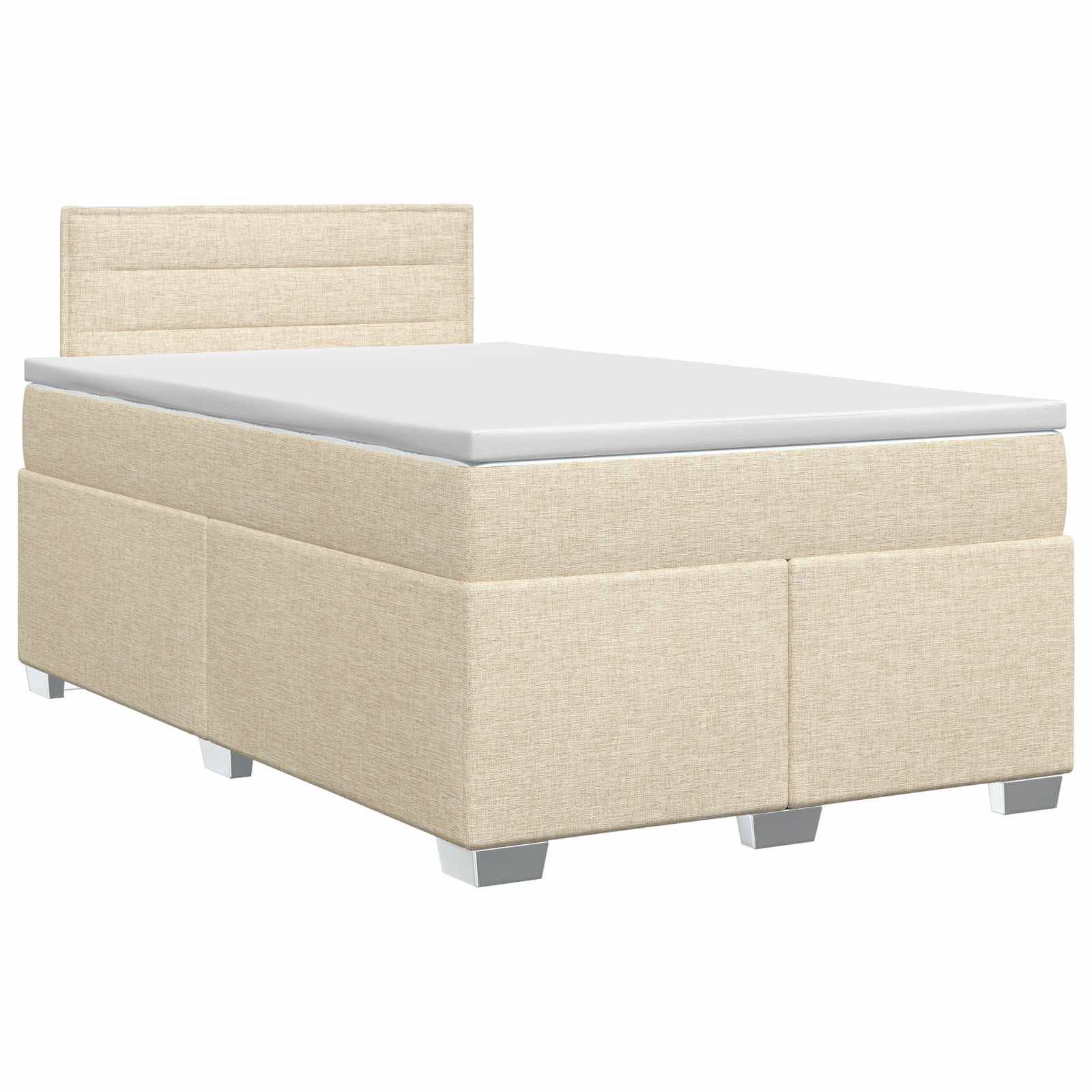 vidaXL Boxspringbett mit Matratze Creme 120 x 190 cm Stoff