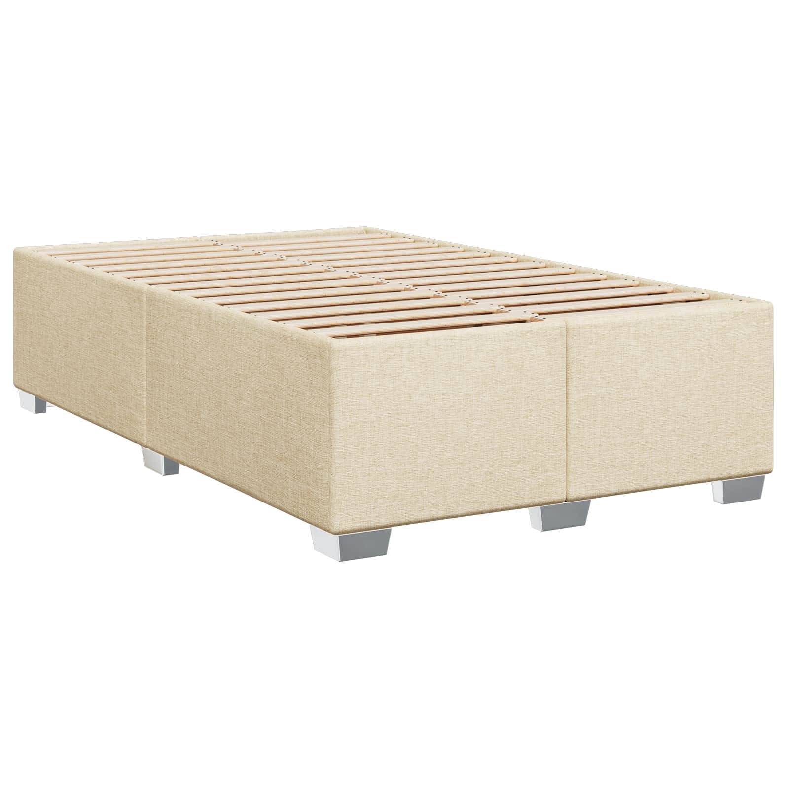 vidaXL Boxspringbett mit Matratze Creme 120 x 200 cm Stoff