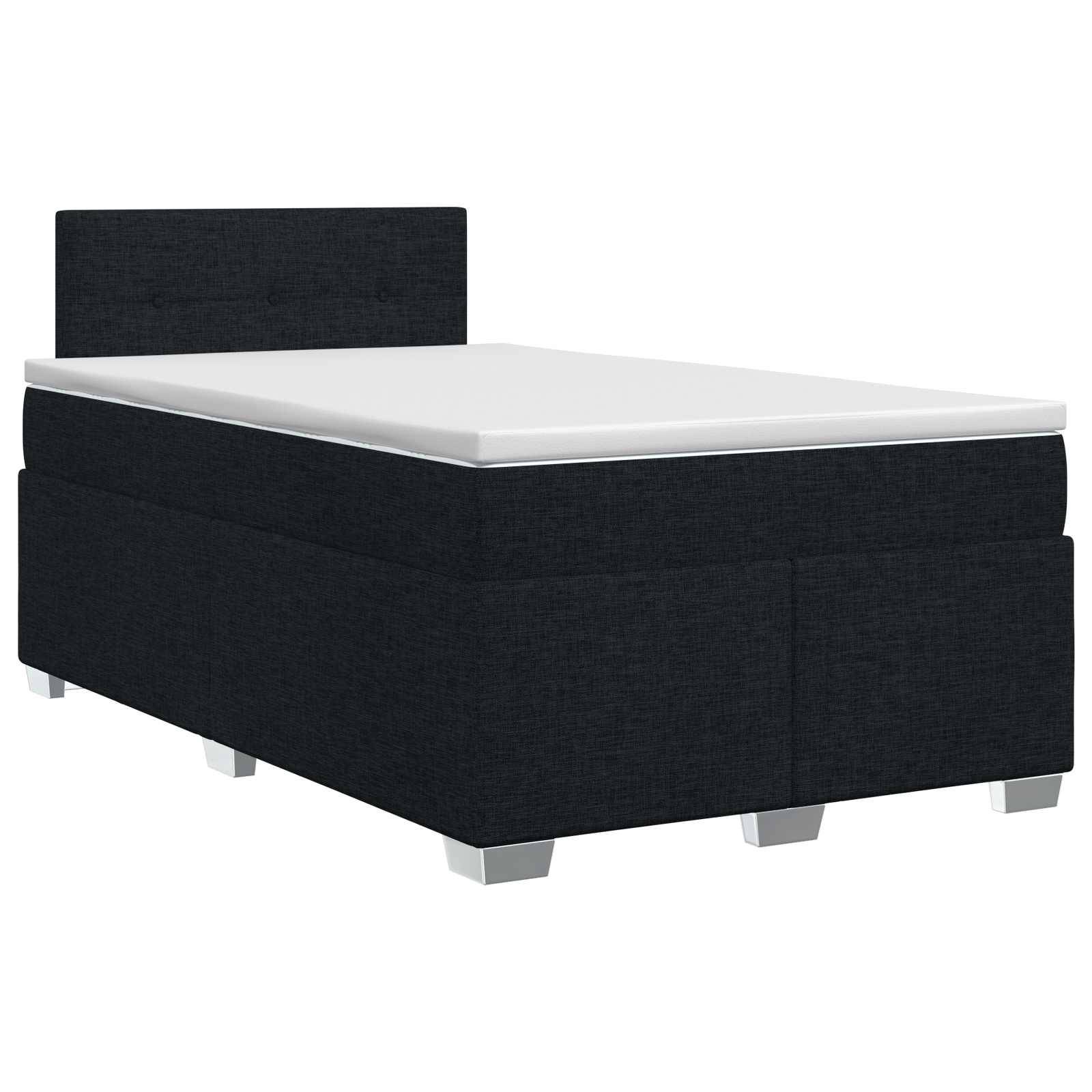 vidaXL Boxspringbett mit Matratze Schwarz 120 x 190 cm Stoff