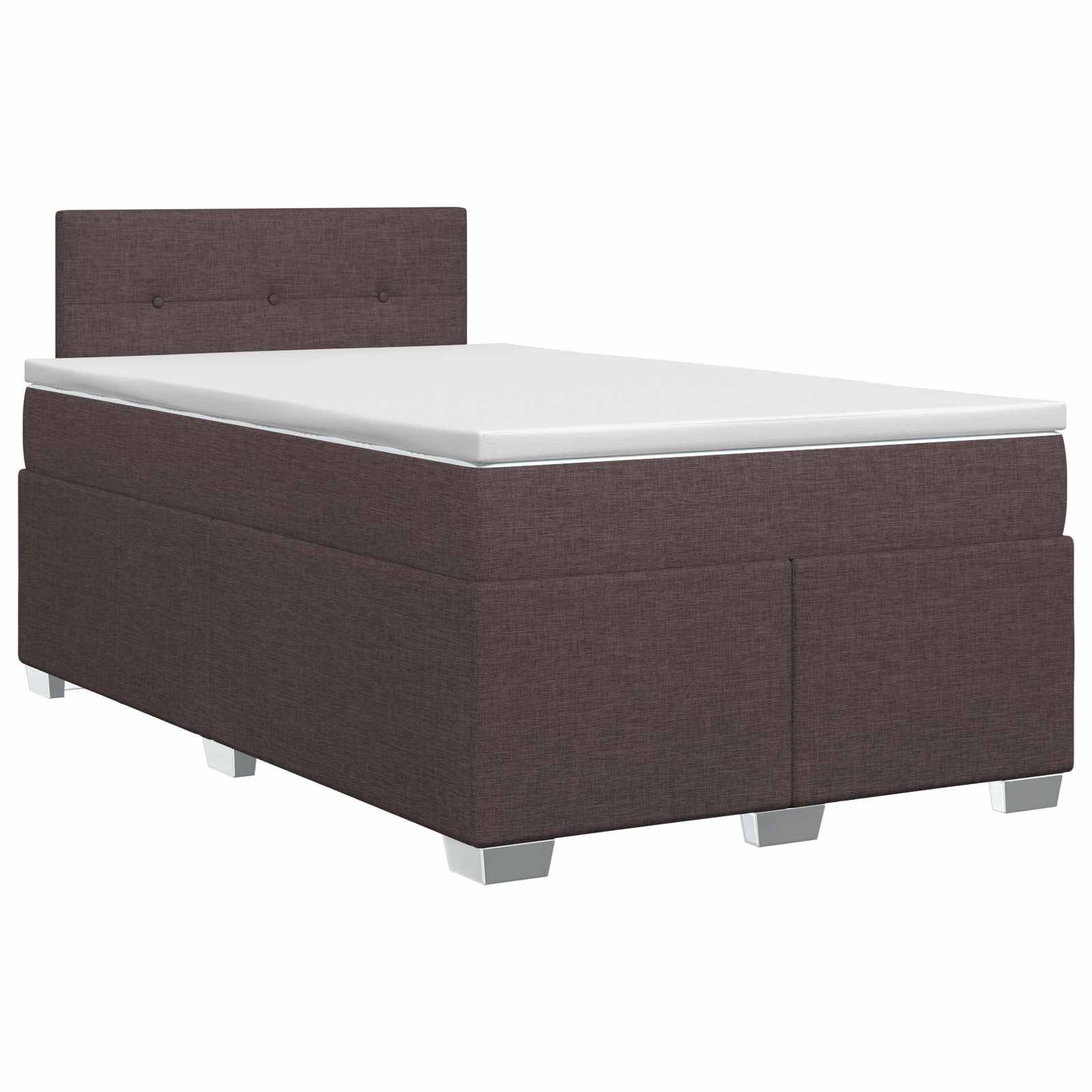 vidaXL Boxspringbett mit Matratze Dunkelbraun 120 x 190 cm Stoff