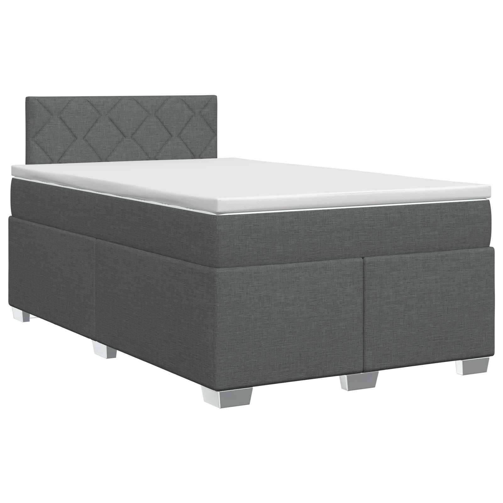 vidaXL Boxspringbett mit Matratze Dunkelgrau 120 x 190 cm Stoff