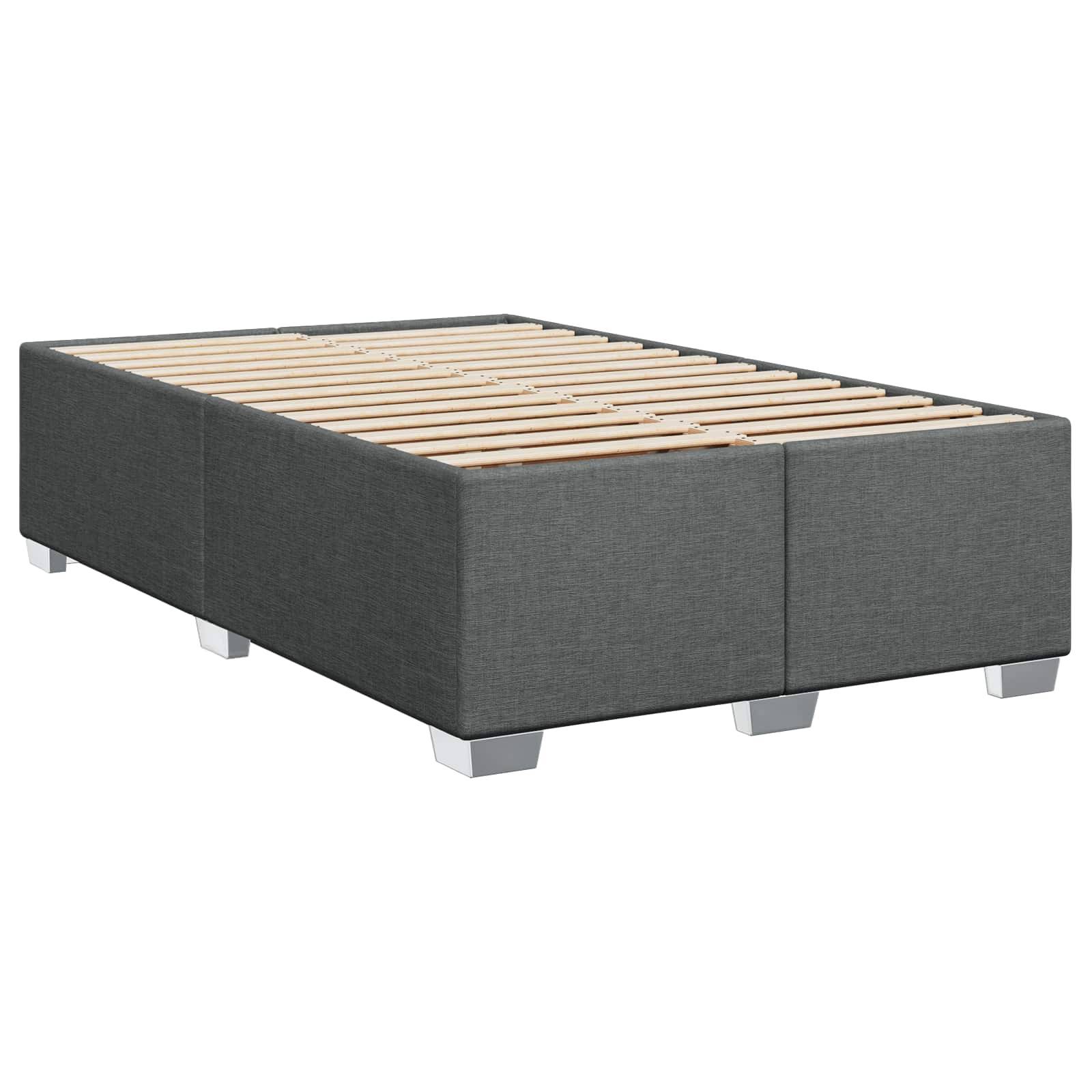 vidaXL Boxspringbett mit Matratze Dunkelgrau 120 x 190 cm Stoff