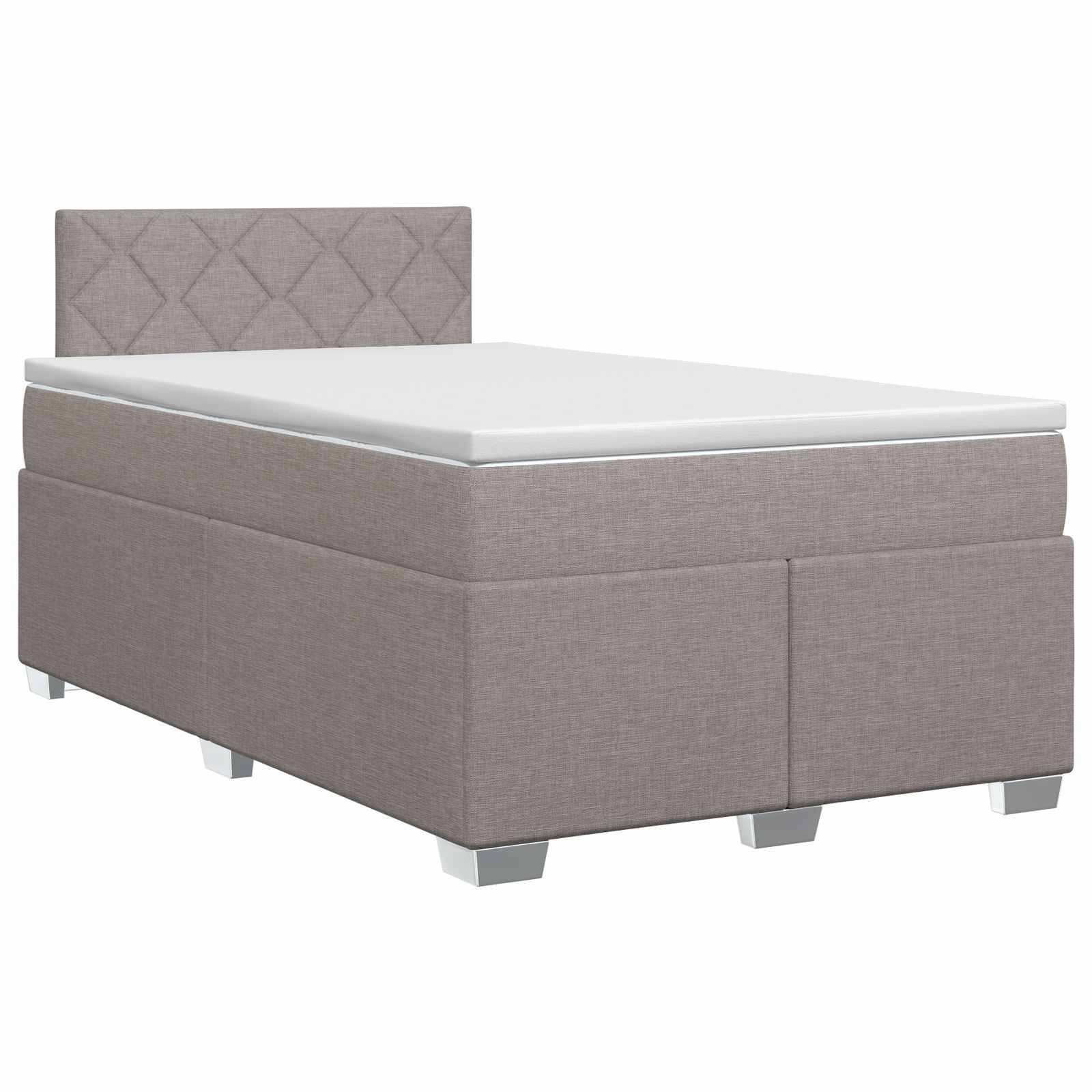vidaXL Boxspringbett mit Matratze Taupe 120 x 190 cm Stoff