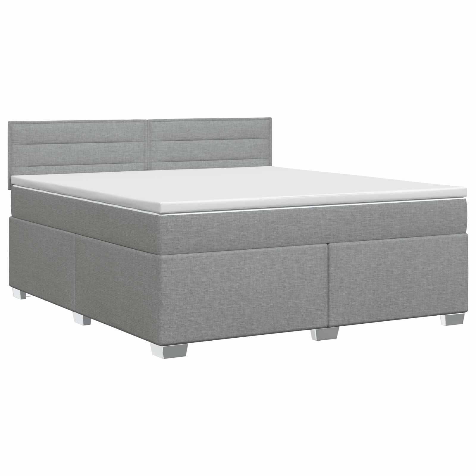 vidaXL Boxspringbett mit Matratze Hellgrau 140 x 200 cm Stoff