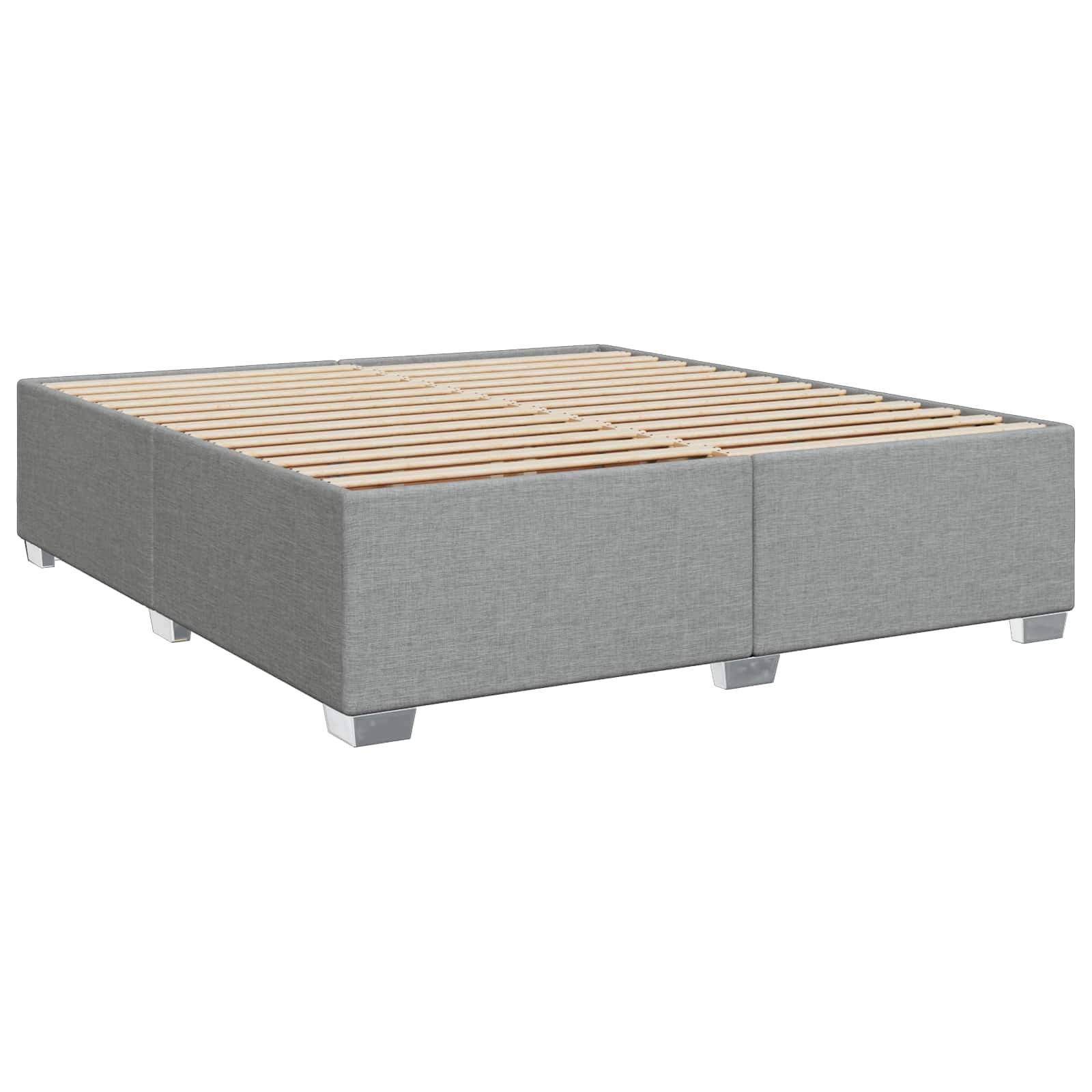 vidaXL Boxspringbett mit Matratze Hellgrau 200 x 200 cm Stoff