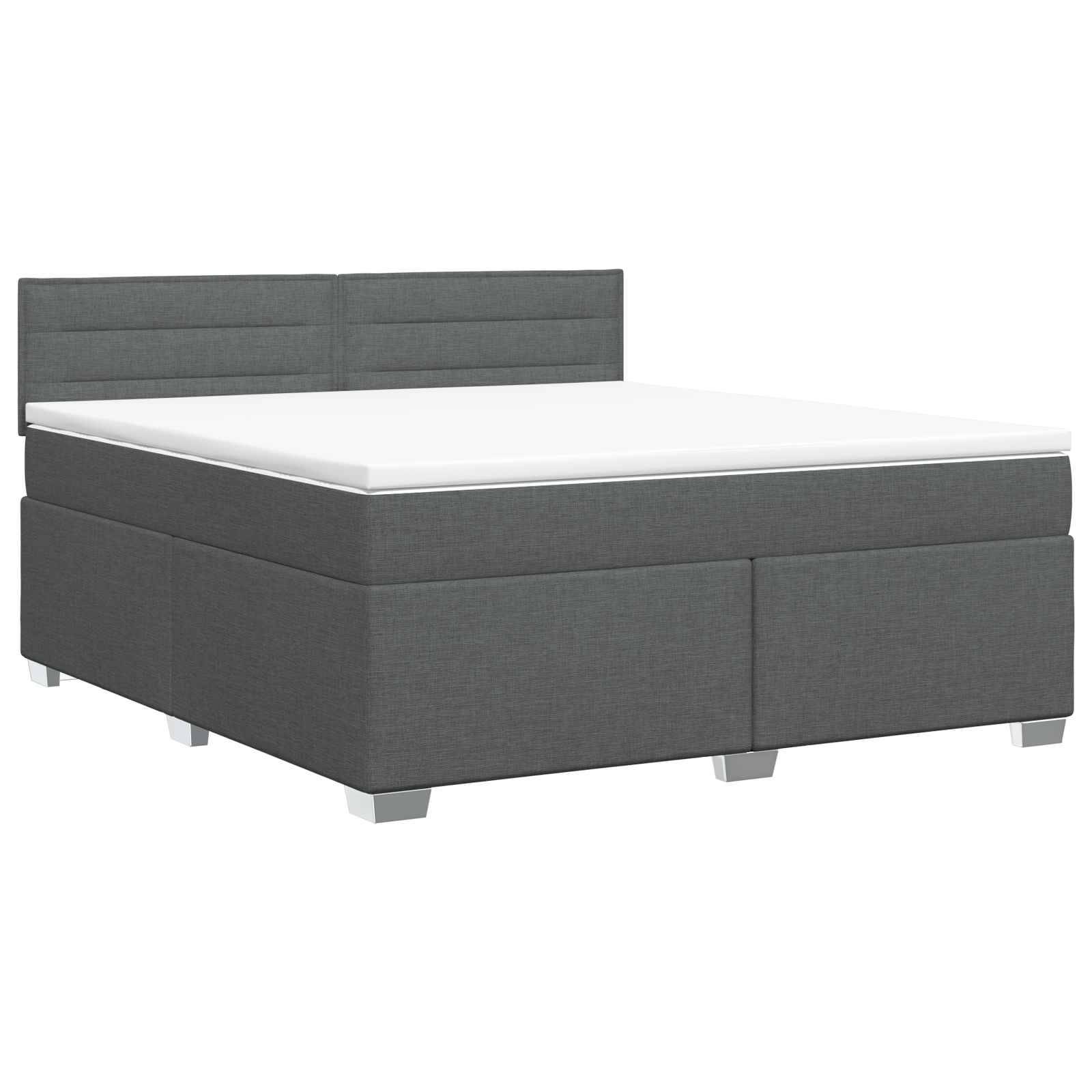 vidaXL Boxspringbett mit Matratze Dunkelgrau 140 x 200 cm Stoff