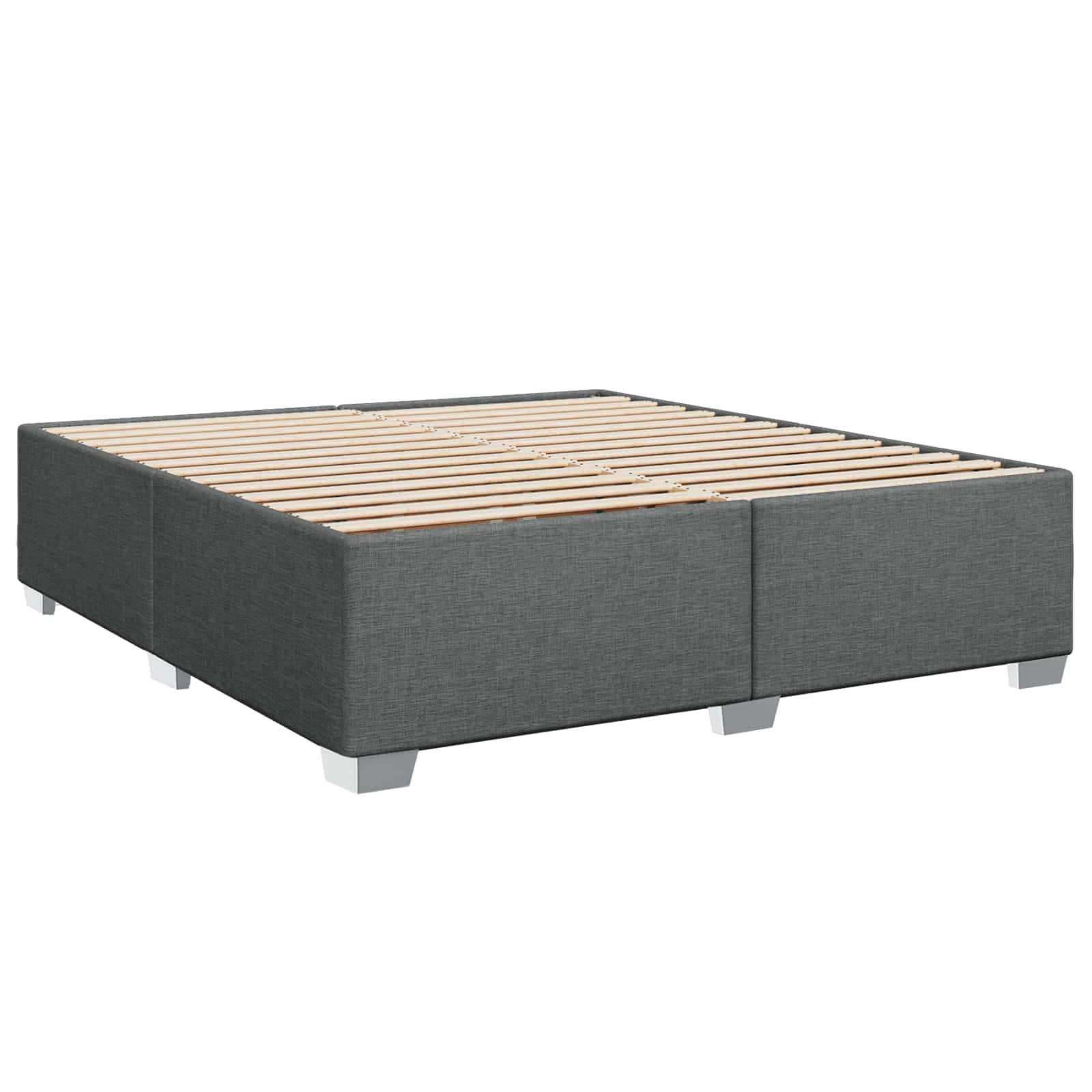 vidaXL Boxspringbett mit Matratze und LED Dunkelgrau 200 x 200 cm