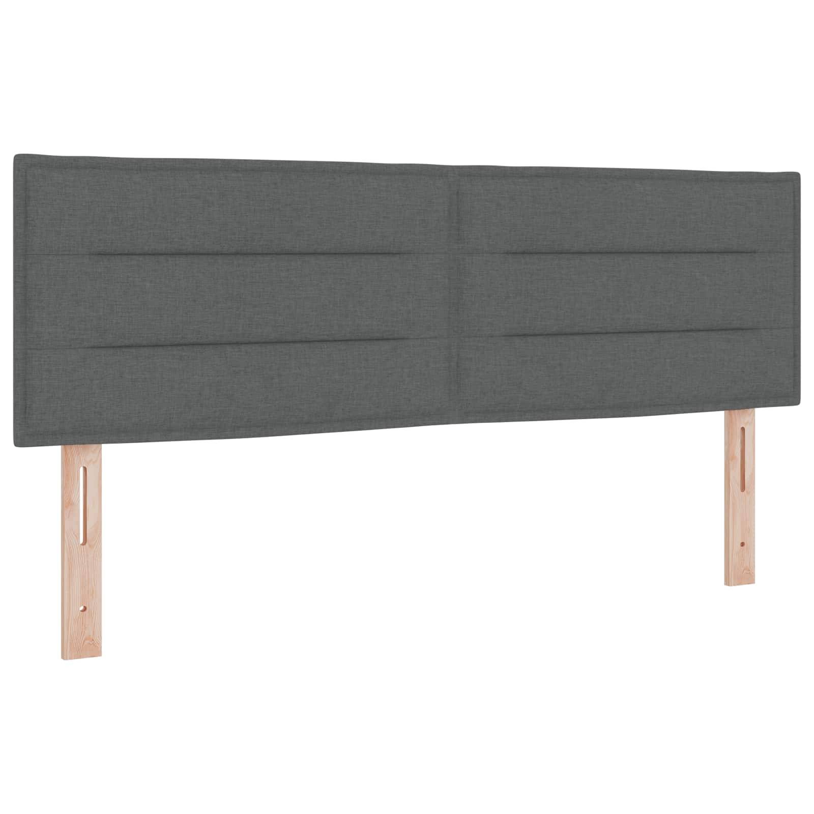 vidaXL Boxspringbett mit Matratze und LED Dunkelgrau 140 x 200 cm