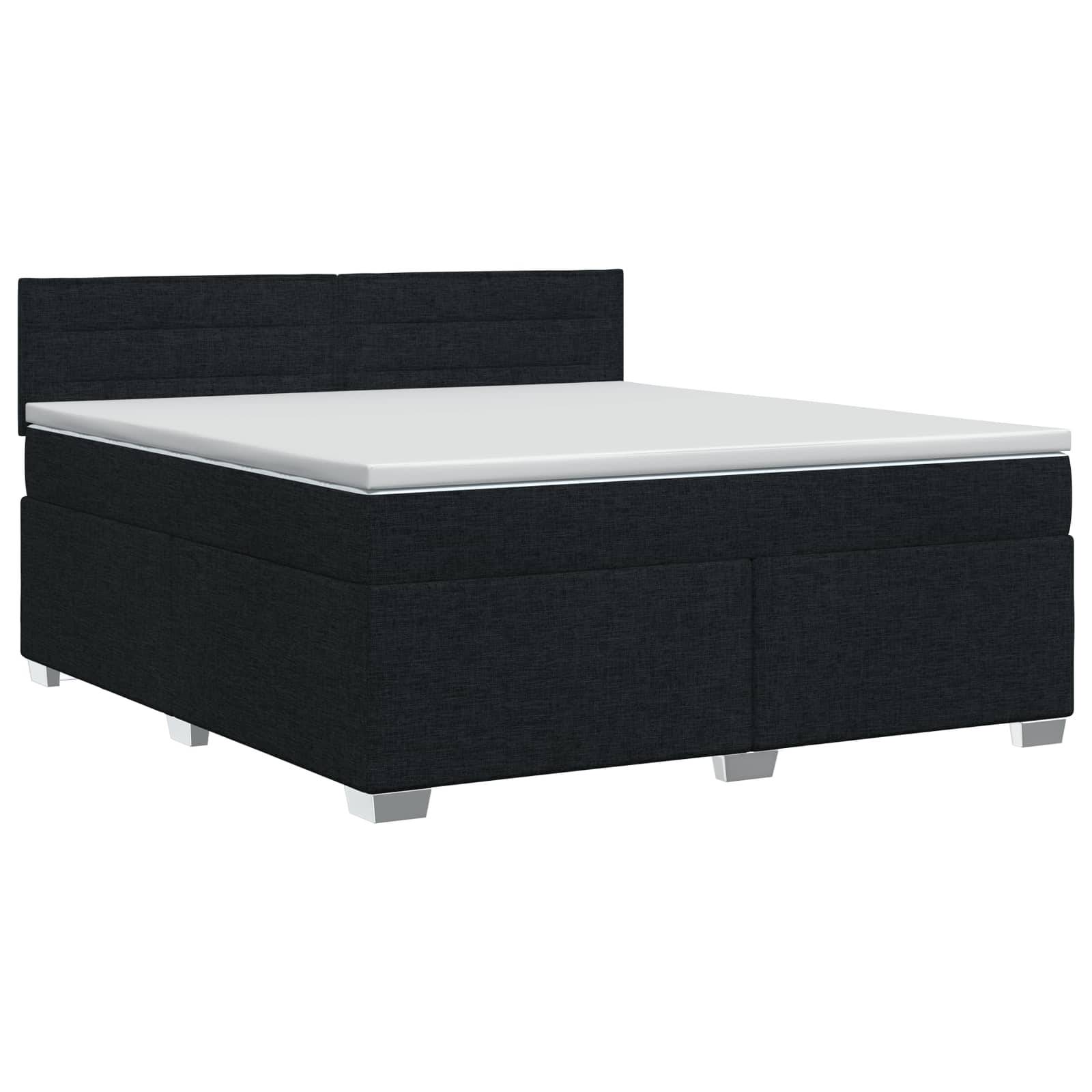 vidaXL Boxspringbett mit Matratze Schwarz 180 x 200 cm Stoff