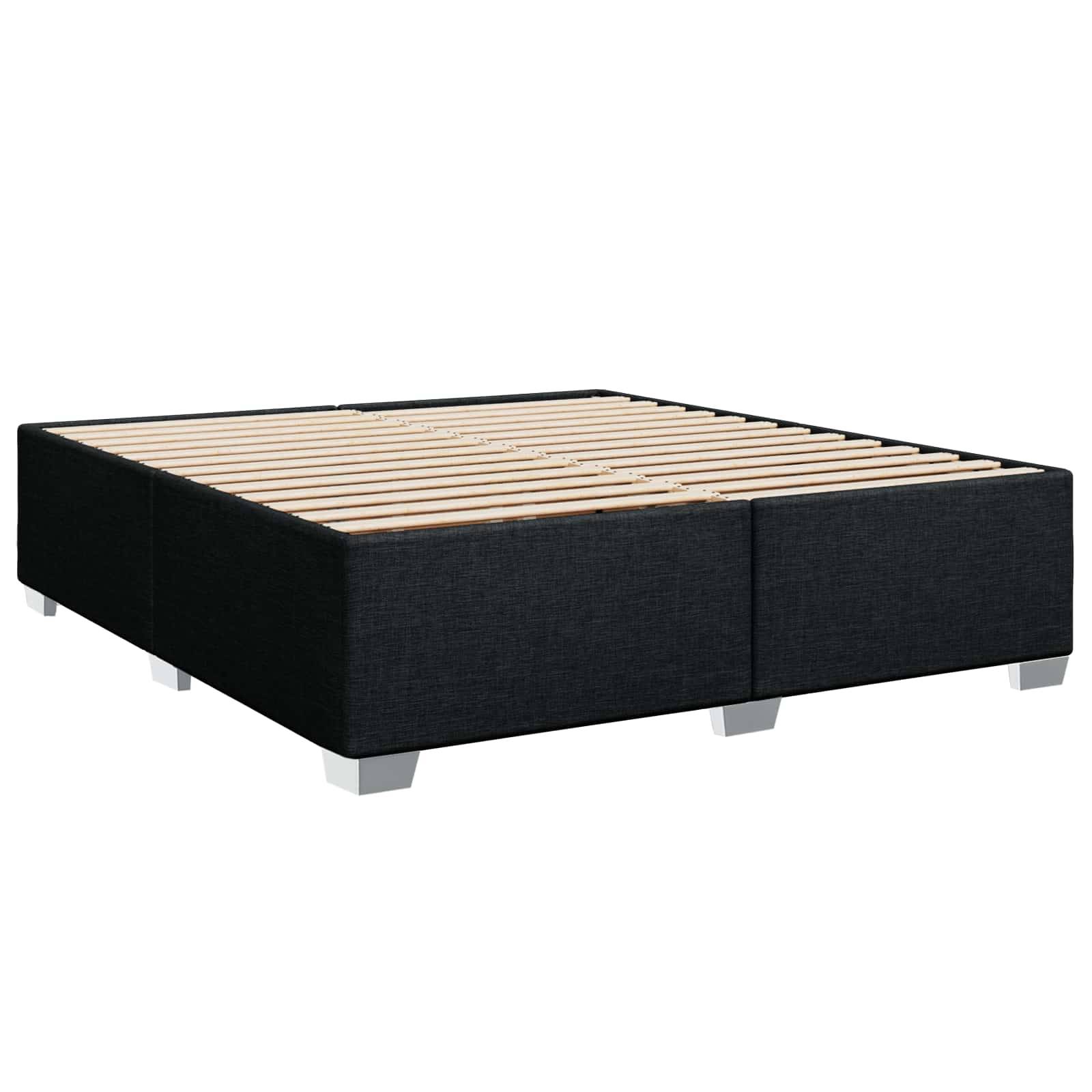 vidaXL Boxspringbett mit Matratze Schwarz 200 x 200 cm Stoff
