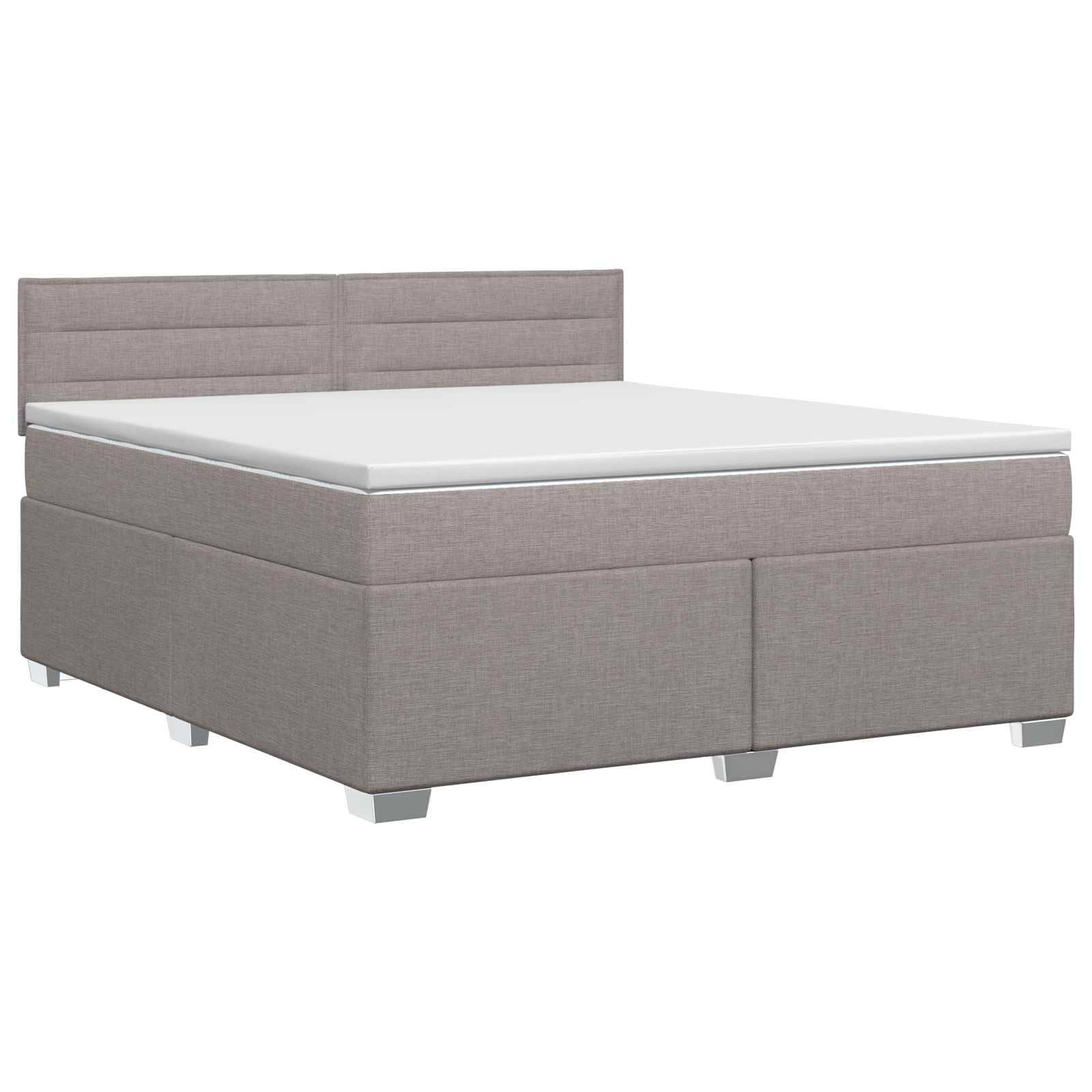 vidaXL Boxspringbett mit Matratze Taupe 140 x 200 cm Stoff