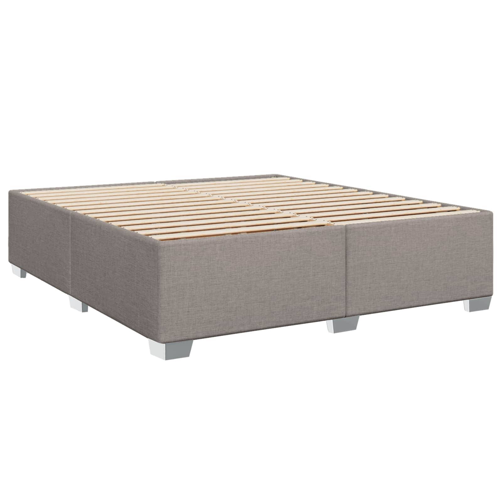 vidaXL Boxspringbett mit Matratze Taupe 180 x 200 cm Stoff