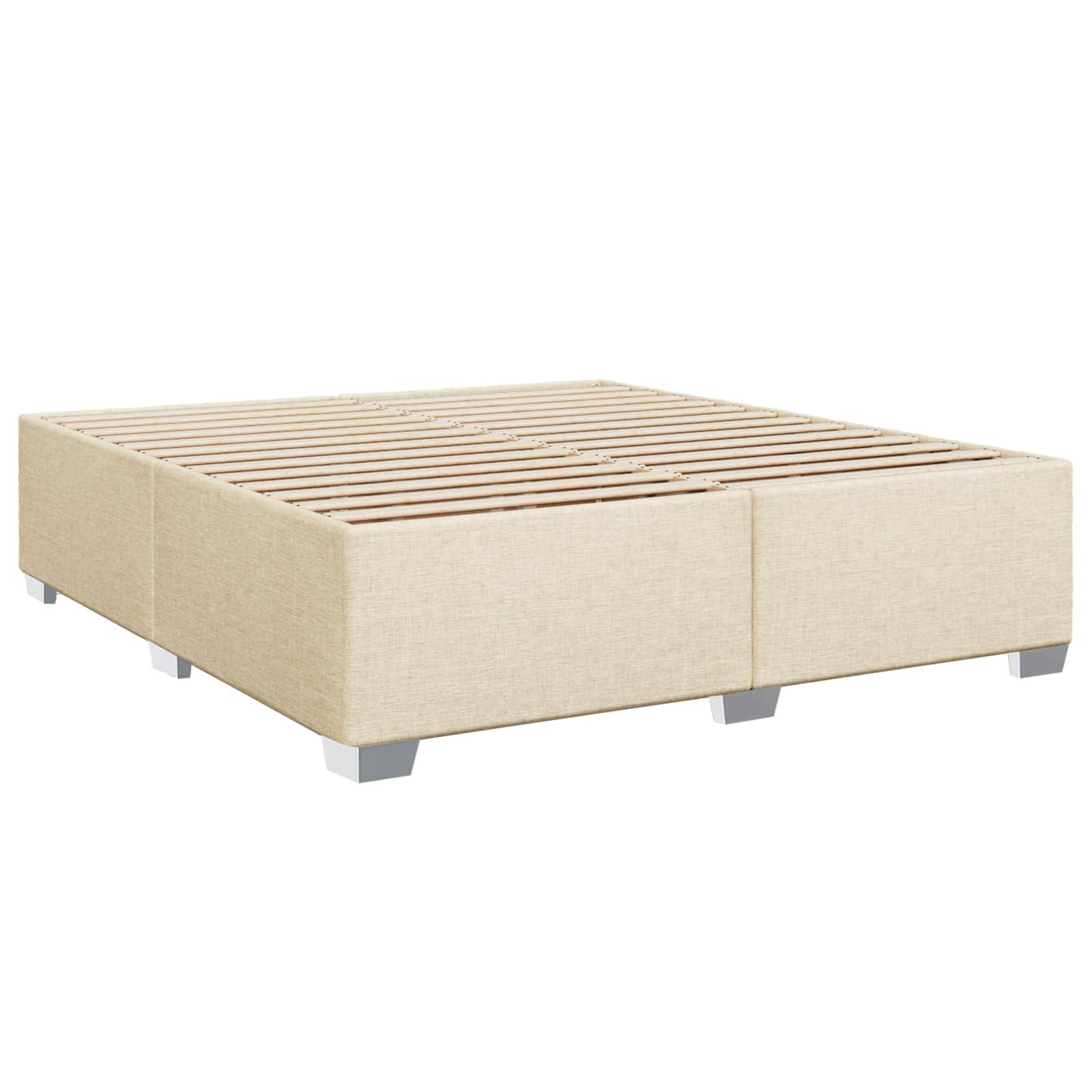 vidaXL Boxspringbett mit Matratze Creme 180 x 200 cm Stoff