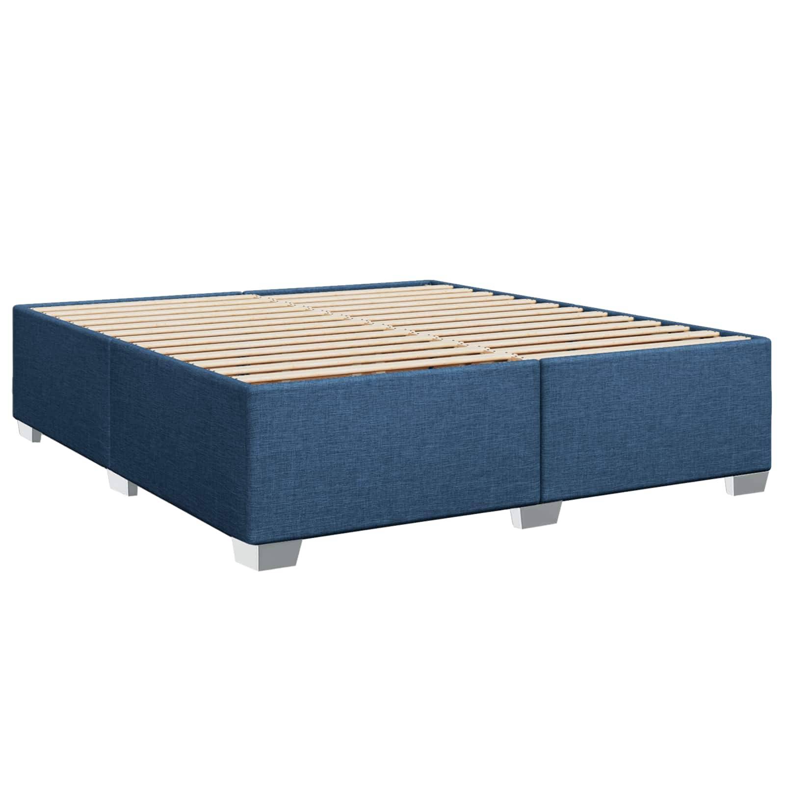 vidaXL Boxspringbett mit Matratze und LED Blau 180 x 200 cm Stoff
