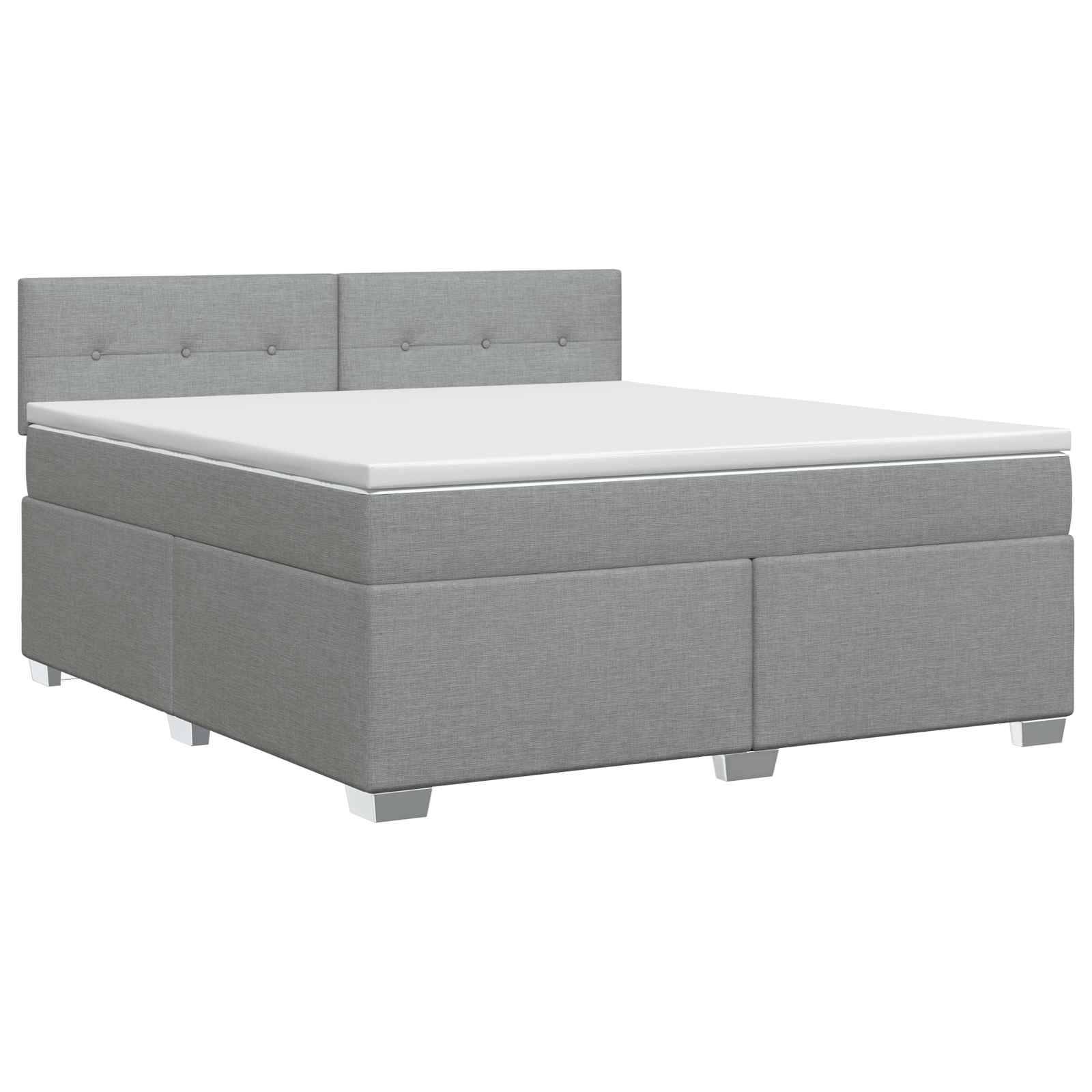 vidaXL Boxspringbett mit Matratze Hellgrau 180 x 200 cm Stoff