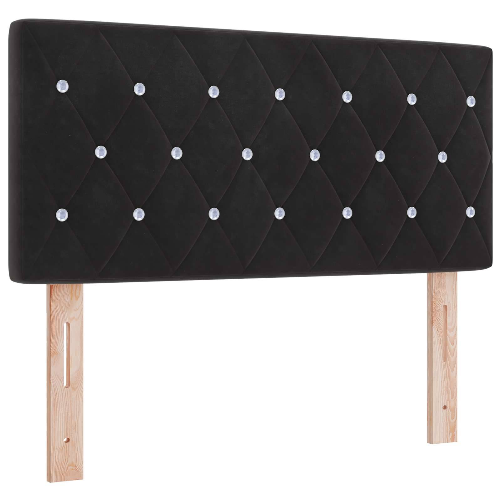 vidaXL Boxspringbett mit Matratze Schwarz 120 x 200 cm Samt