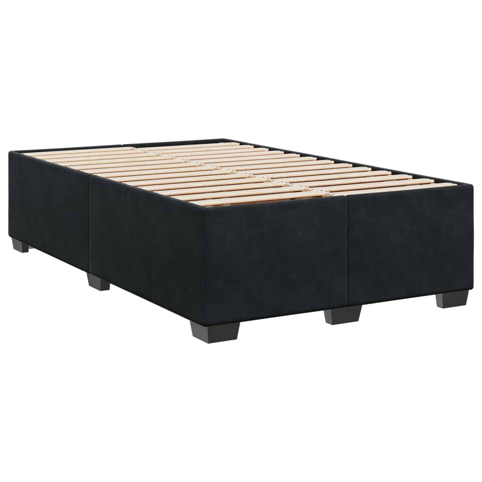 vidaXL Boxspringbett mit Matratze Schwarz 120 x 200 cm Samt