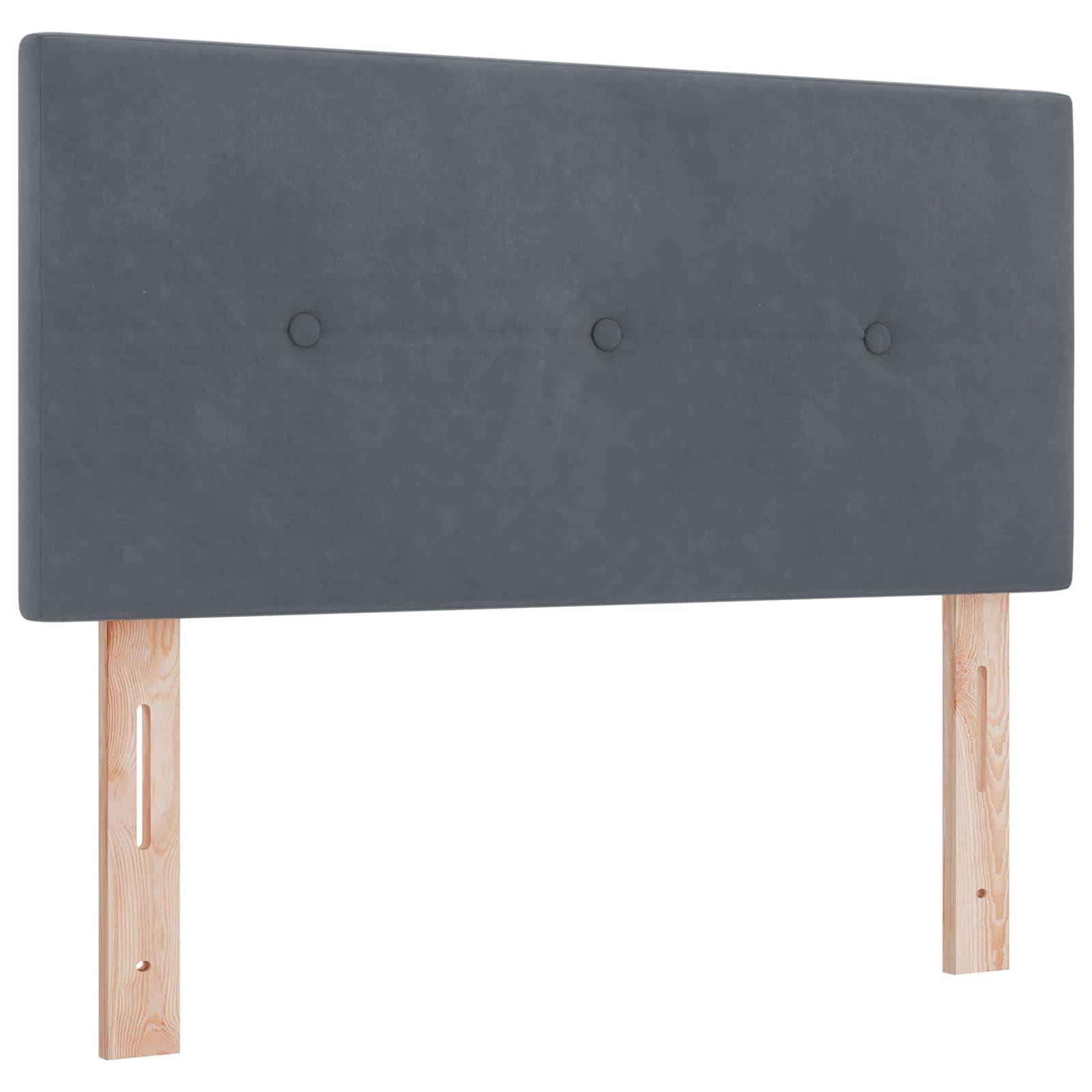 vidaXL Boxspringbett mit Matratze Dunkelgrau 120 x 200 cm Samt