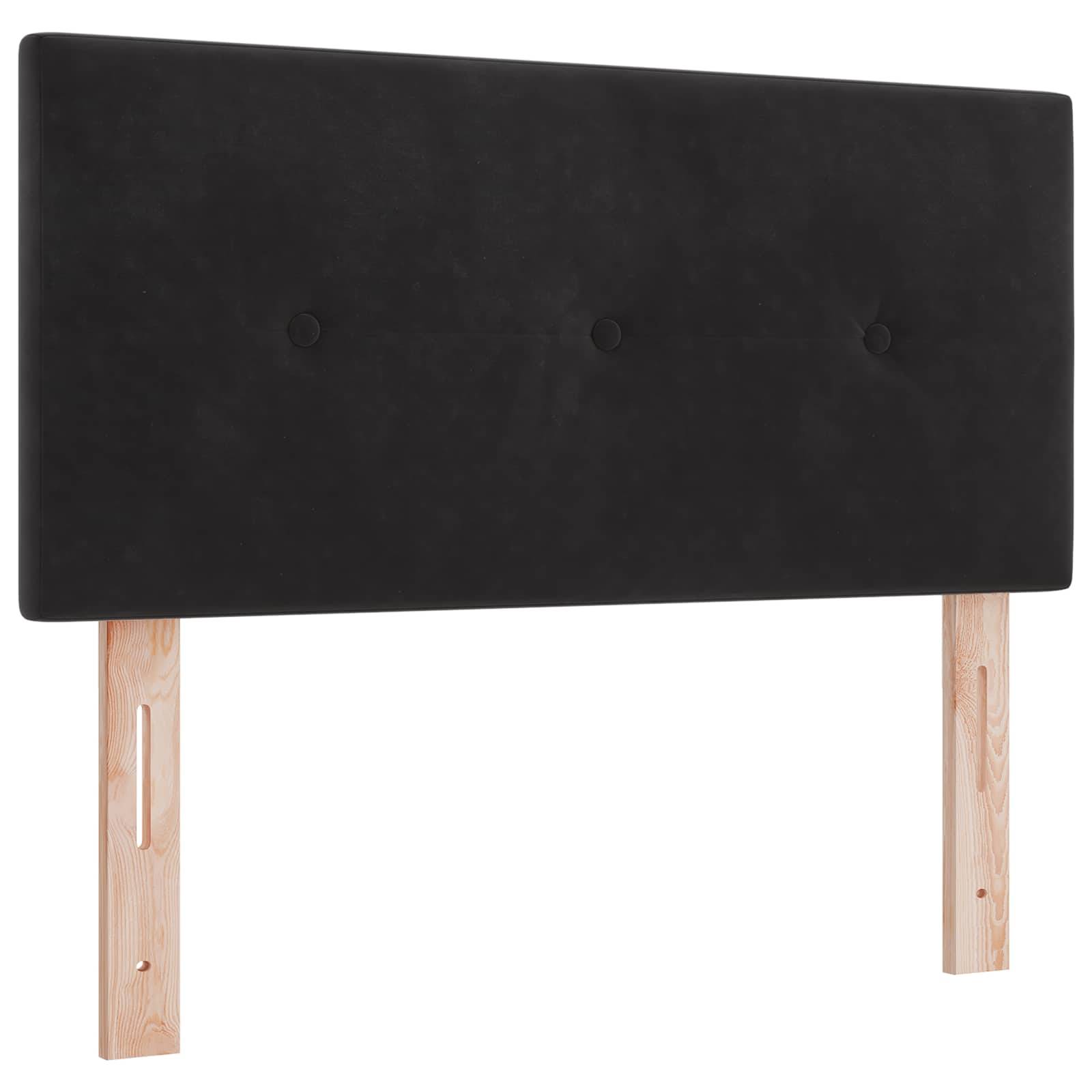 vidaXL Boxspringbett mit Matratze und LED Schwarz 90 x 200 cm Samt