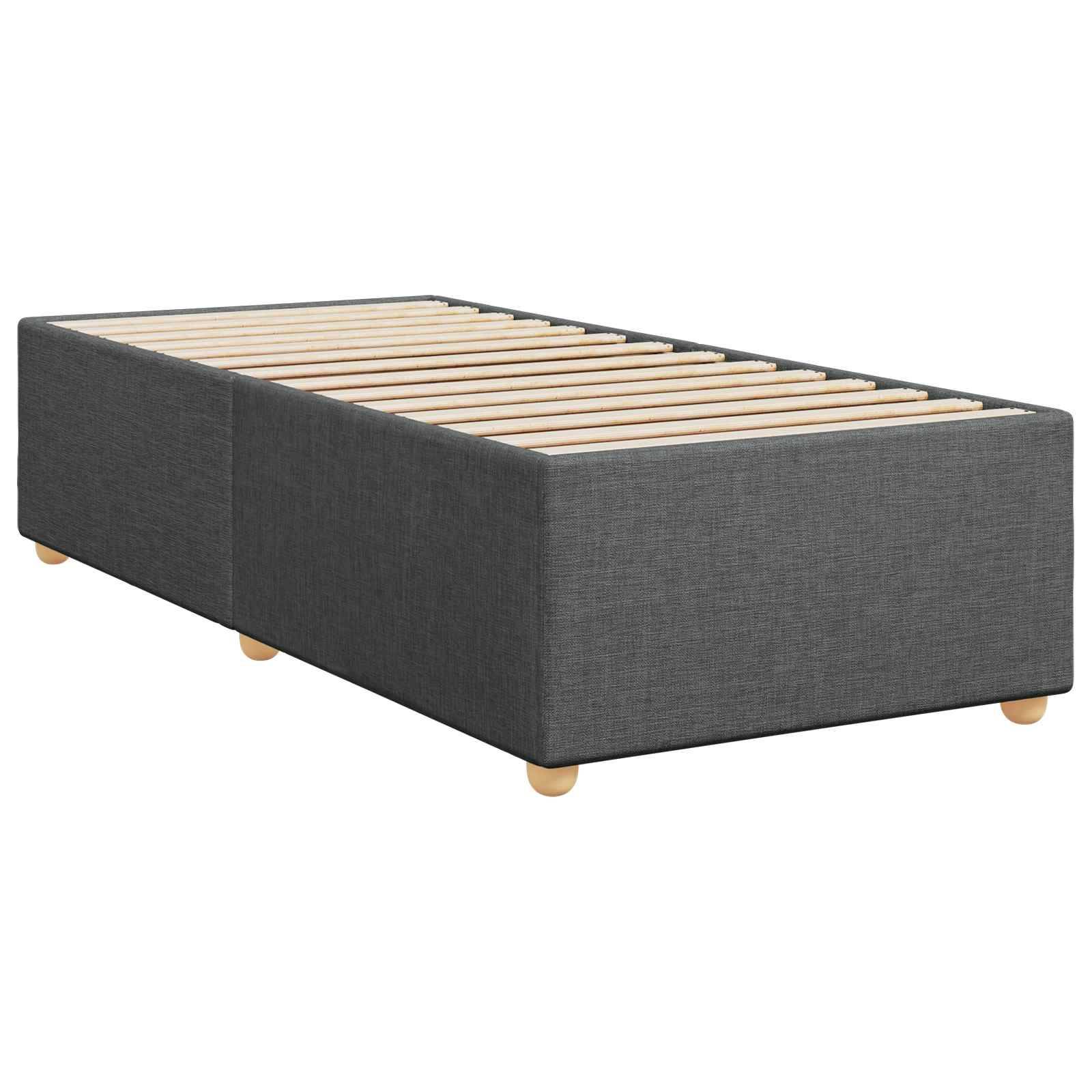 vidaXL Boxspringbett mit Matratze Dunkelgrau 80 x 200 cm Stoff
