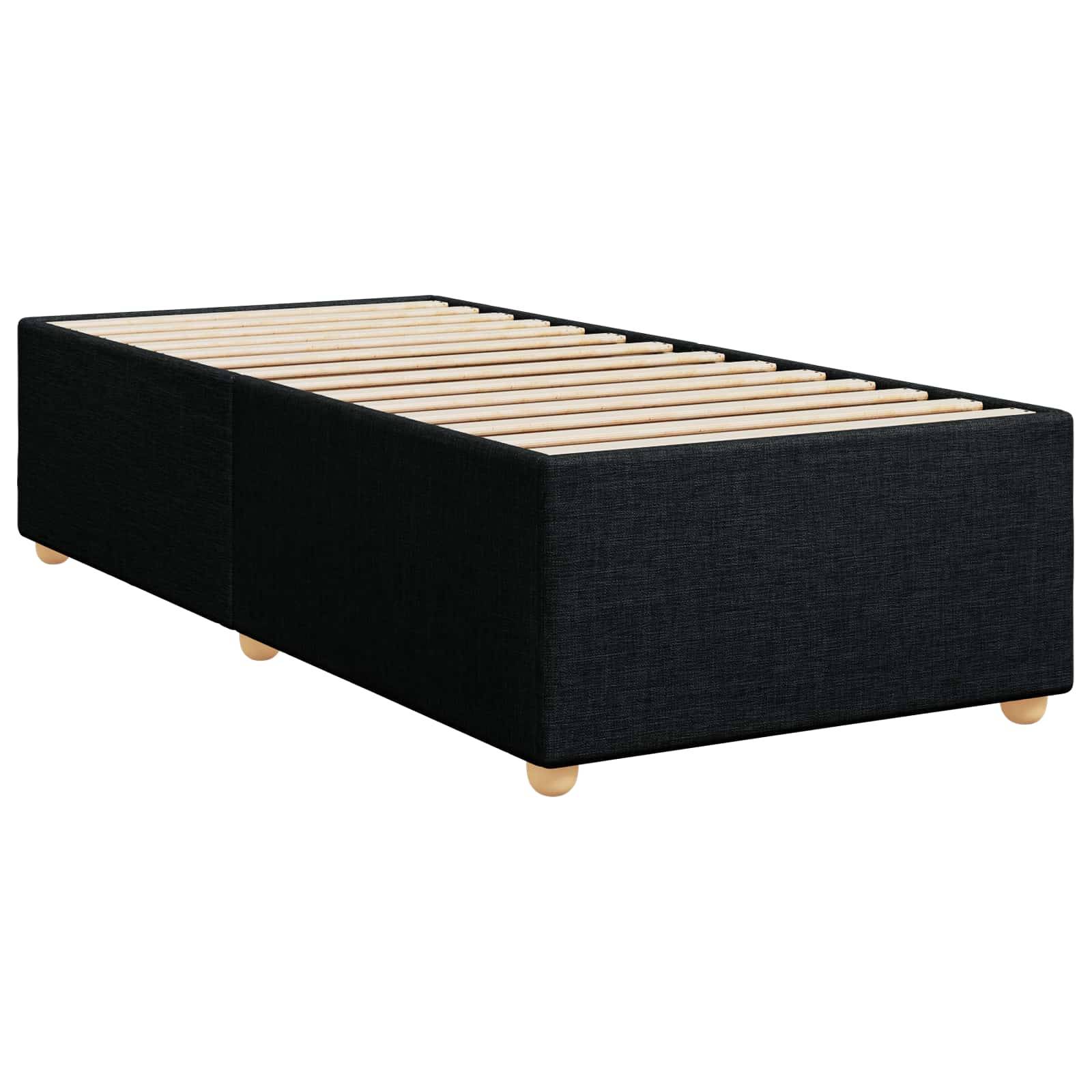 vidaXL Boxspringbett mit Matratze Schwarz 90 x 190 cm Stoff