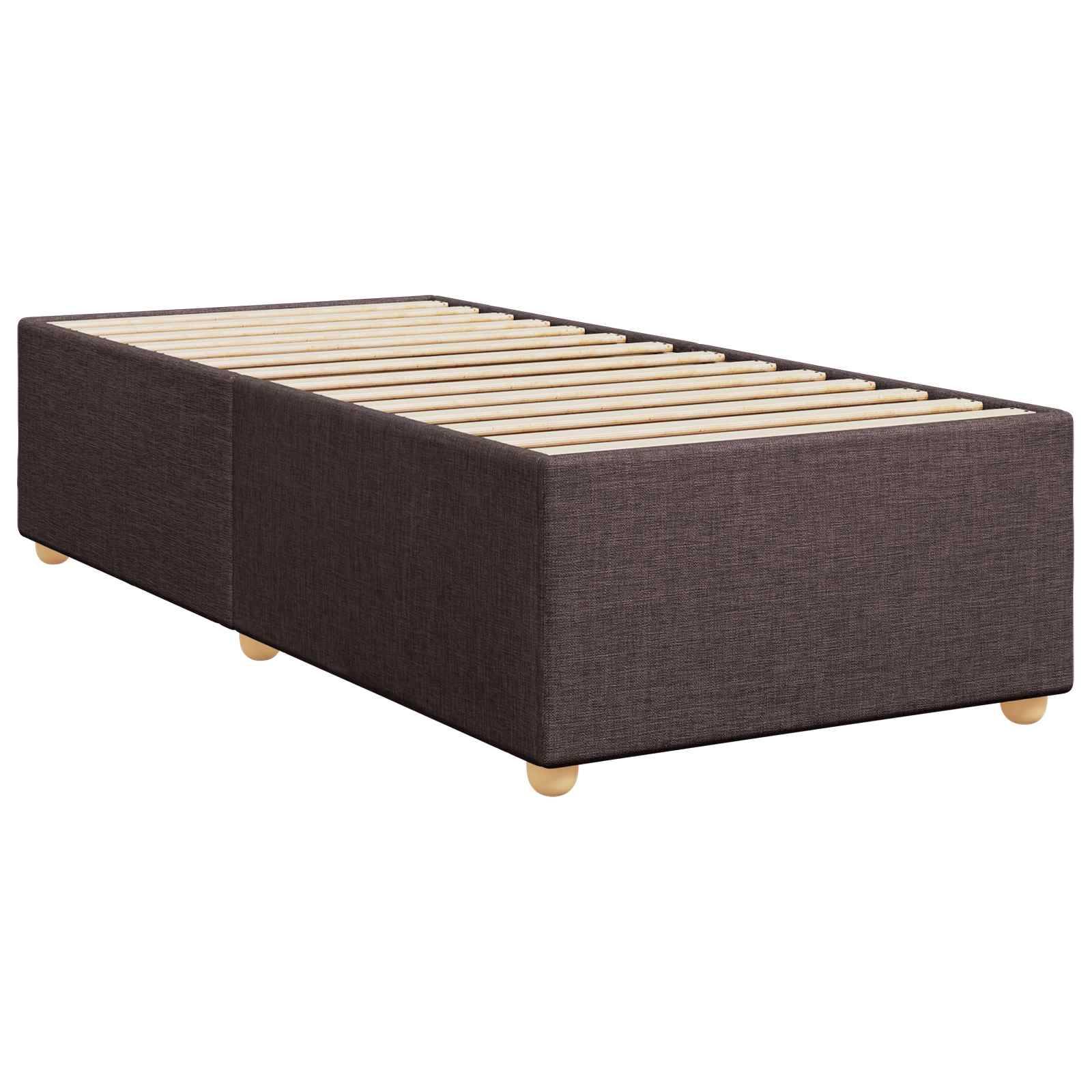 vidaXL Boxspringbett mit Matratze Dunkelbraun 90 x 190 cm Stoff