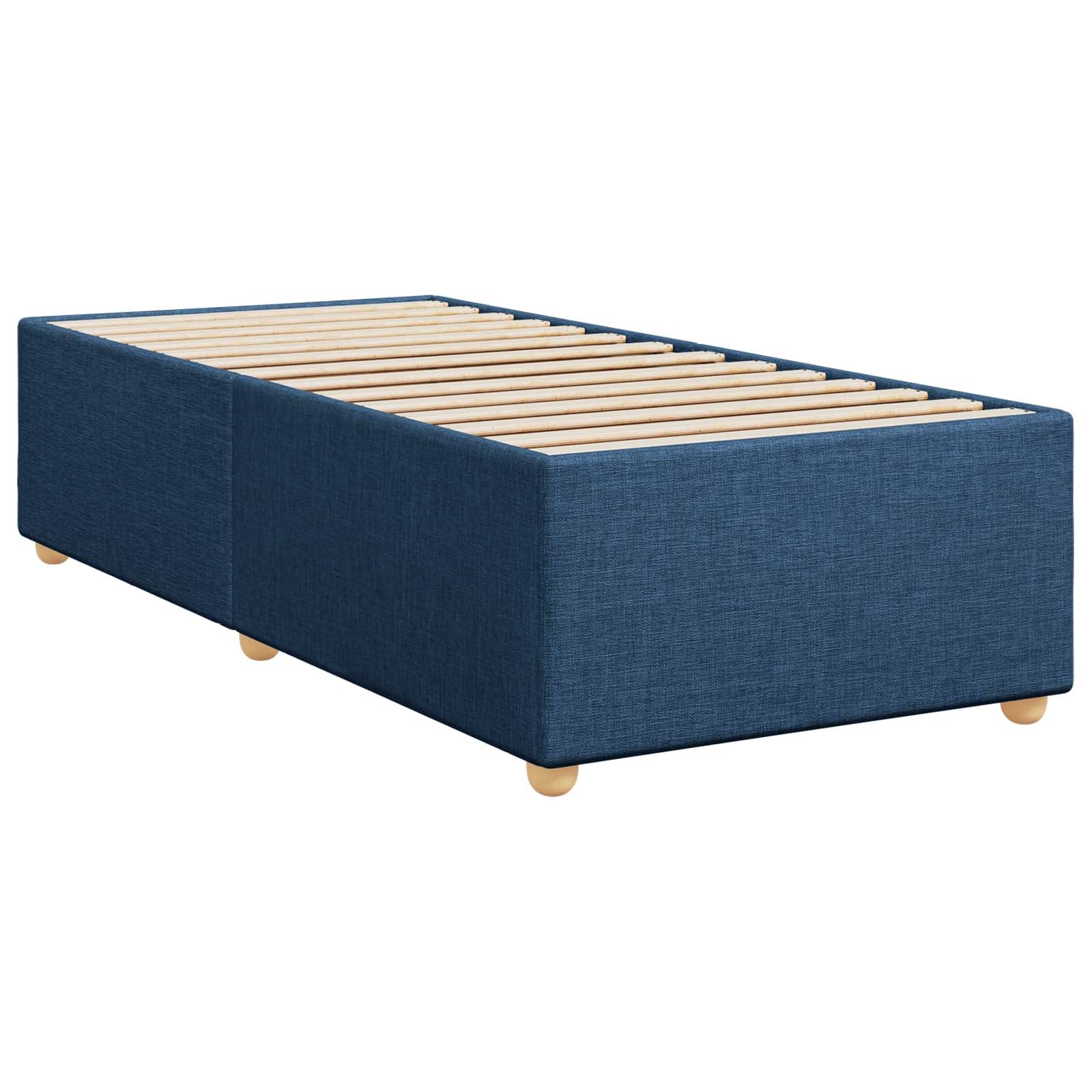 vidaXL Boxspringbett mit Matratze mit Kopfteil Blau 80 x 200 cm Stoff