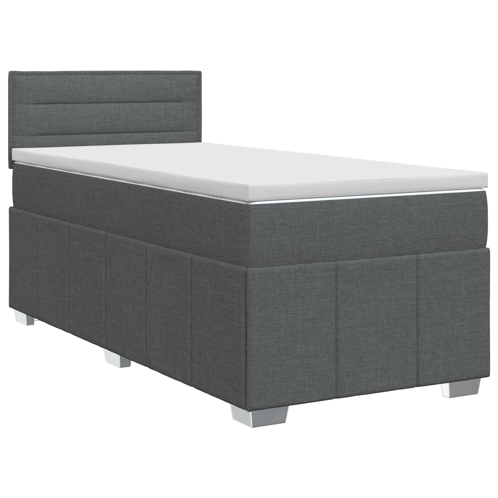 vidaXL Boxspringbett mit Matratze Dunkelgrau 80 x 200 cm Stoff