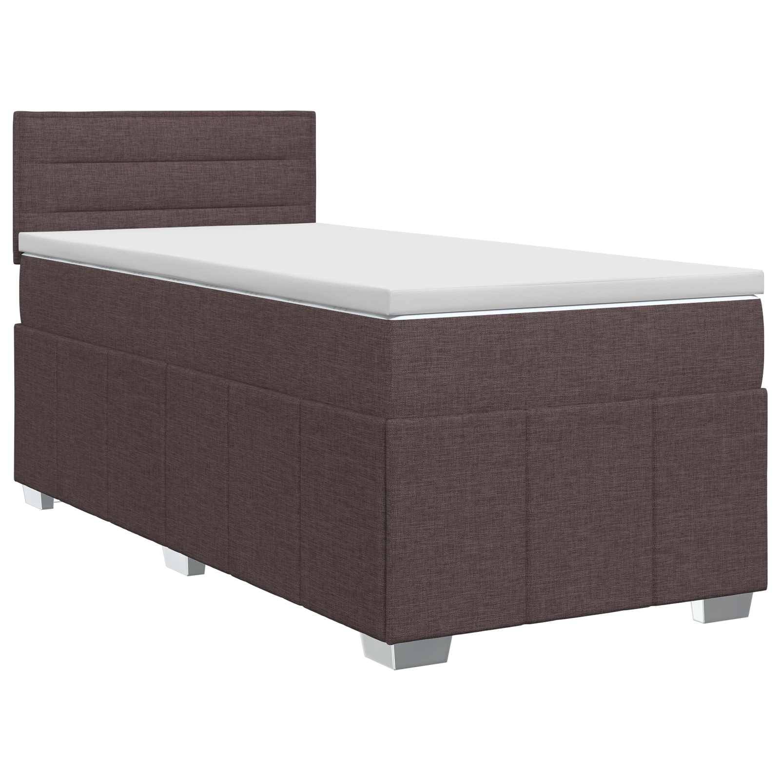 vidaXL Boxspringbett mit Matratze Dunkelbraun 90 x 200 cm Stoff