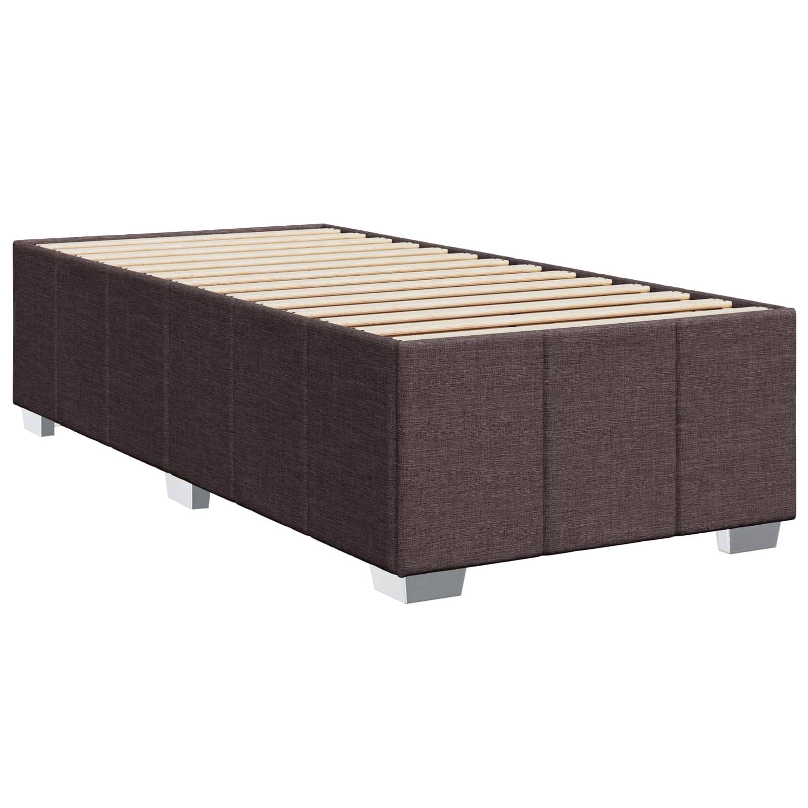 vidaXL Boxspringbett mit Matratze Dunkelbraun 90 x 200 cm Stoff