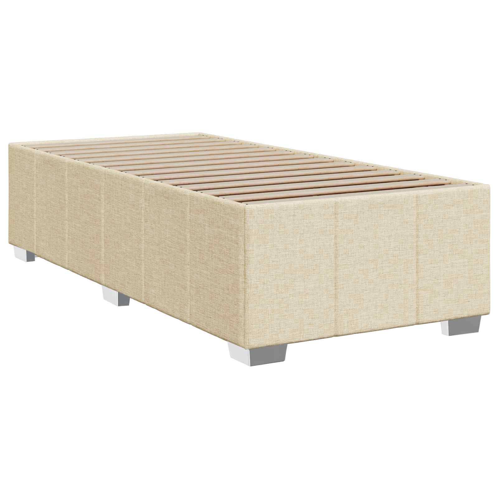 vidaXL Boxspringbett mit Matratze mit Kopfteil Creme 80 x 200 cm Stoff