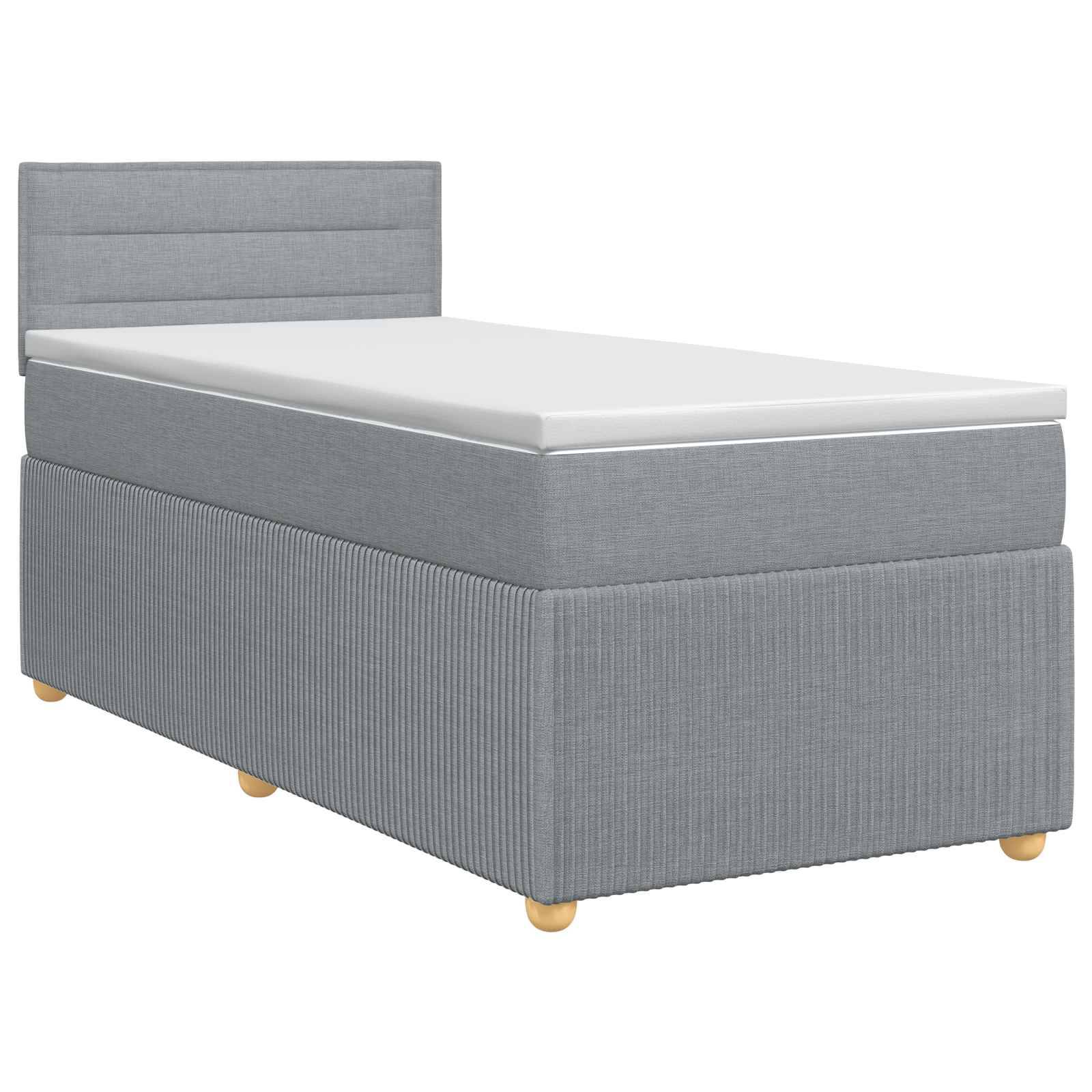 vidaXL Boxspringbett mit Matratze Hellgrau 80 x 200 cm Stoff
