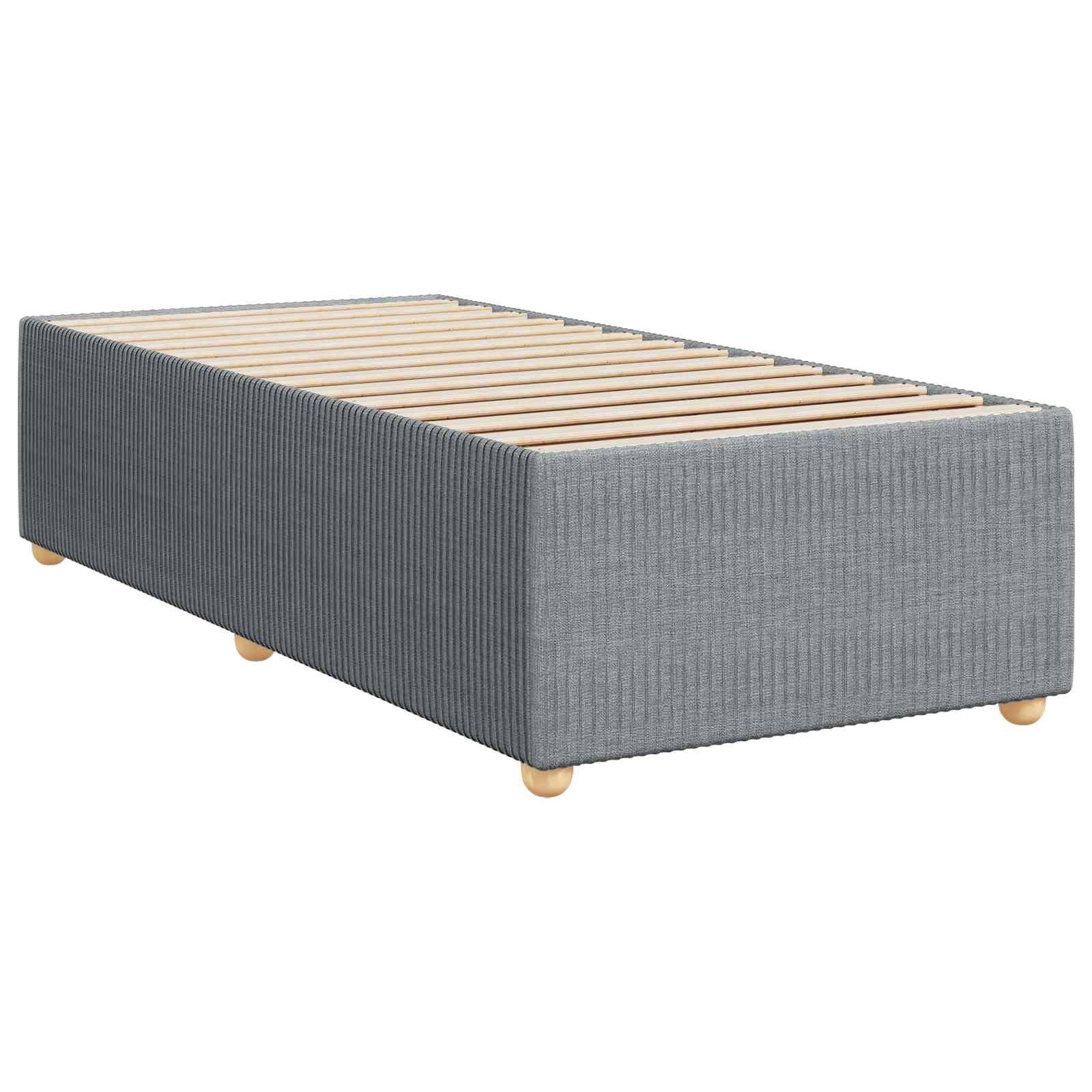 vidaXL LED Boxspringbett mit Matratze Hellgrau 100 x 200 cm Stoff
