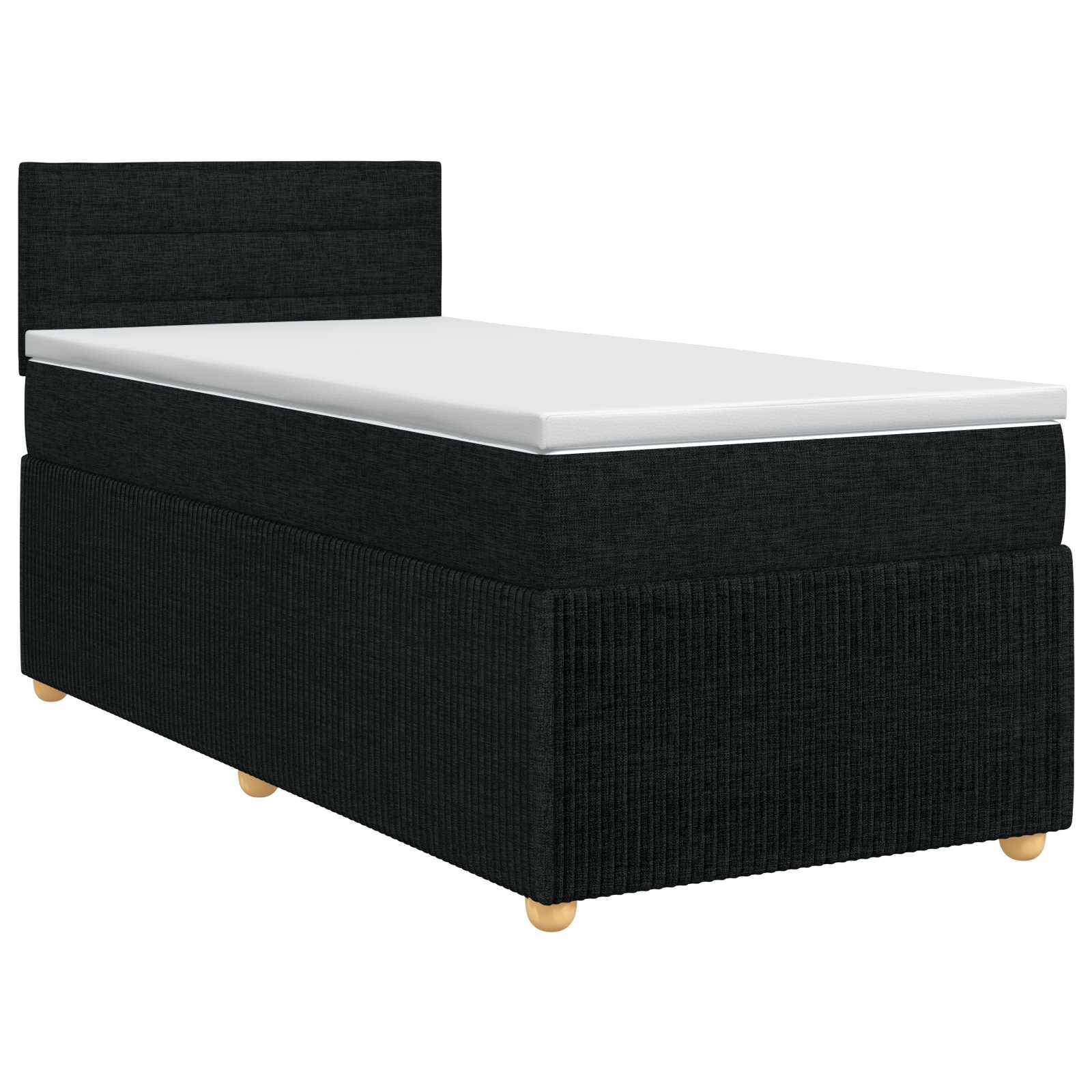 vidaXL Boxspringbett mit Matratze Schwarz 90 x 200 cm Stoff